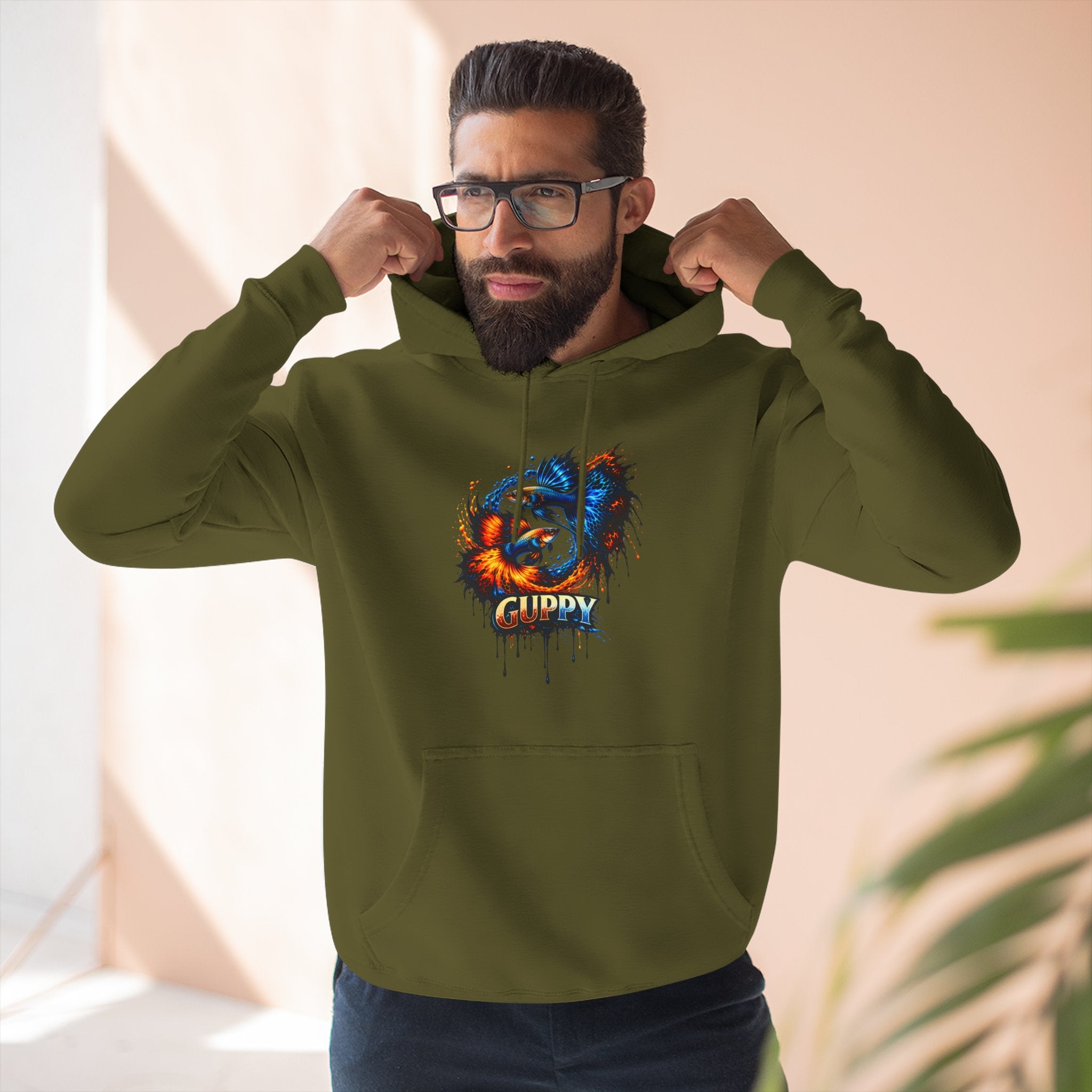 Fire & Ice Guppy – Premium Three-Panel Fleece Hoodie
