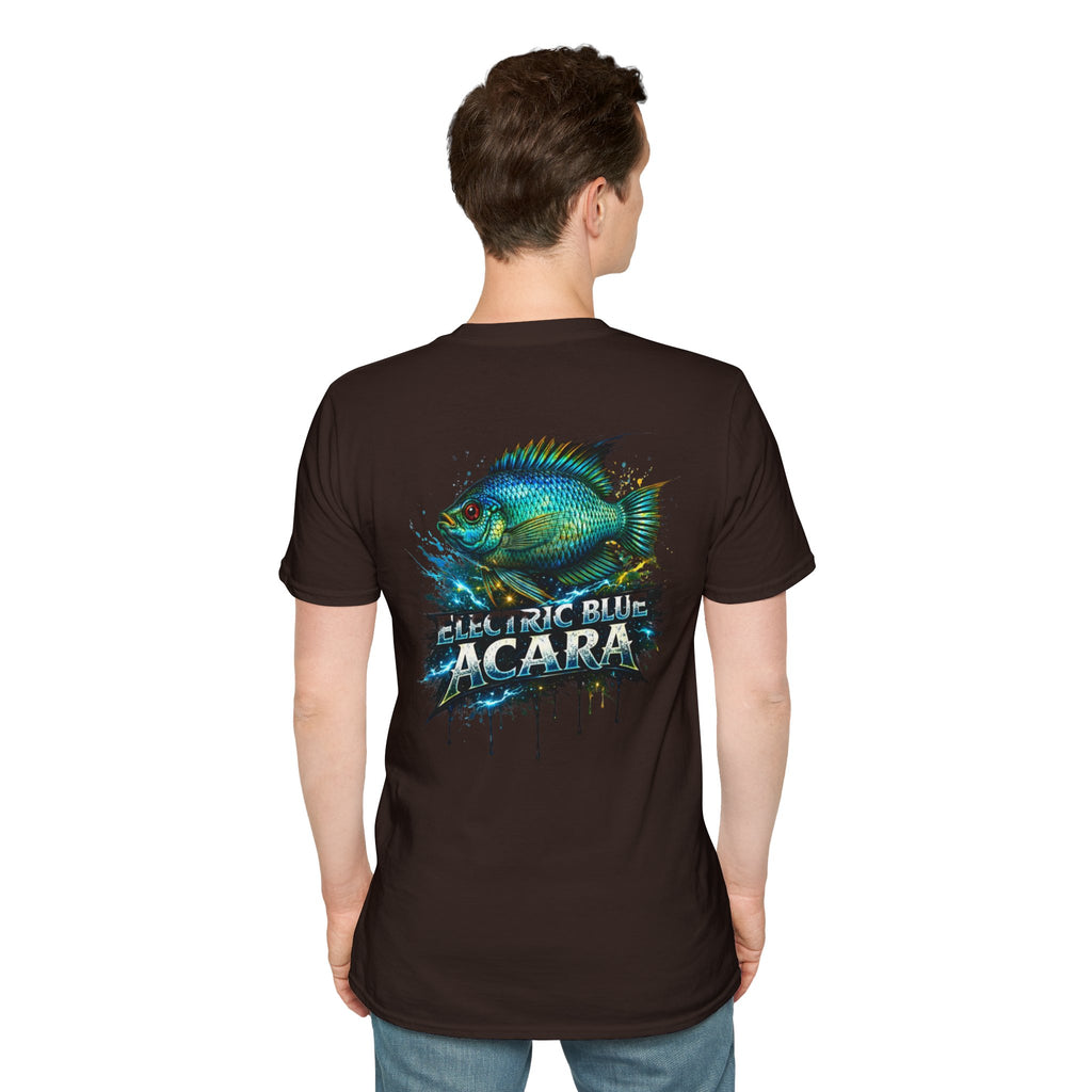 Electric Blue Acara Fish T-Shirt — Vibrant Angler Graphic Tee