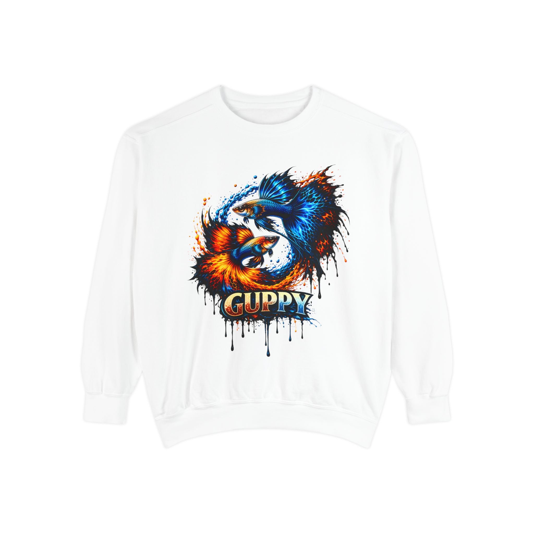 Fire & Ice Guppy – Premium "Neon Flare" Garment-Dyed Sweatshirt