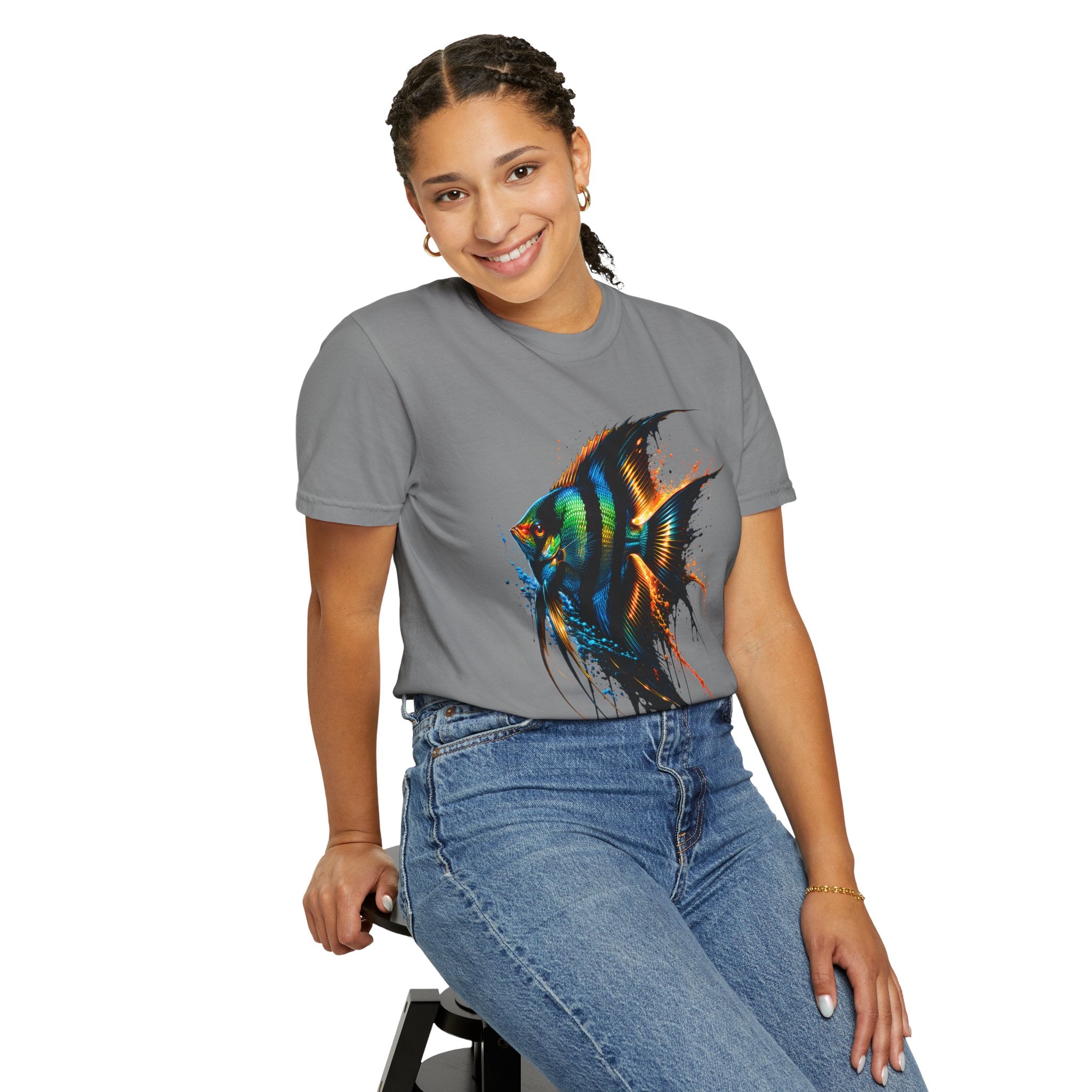 Vibrant Drip Angelfish Graphic Tee