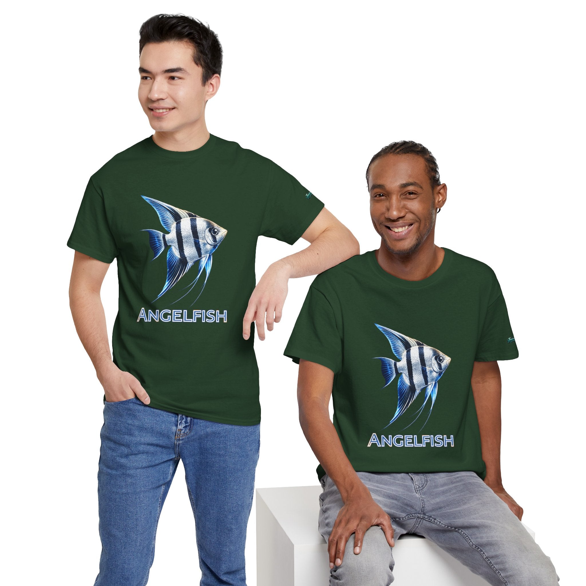 Angelfish Graphic Tee — Blue Tropical Fish Shirt