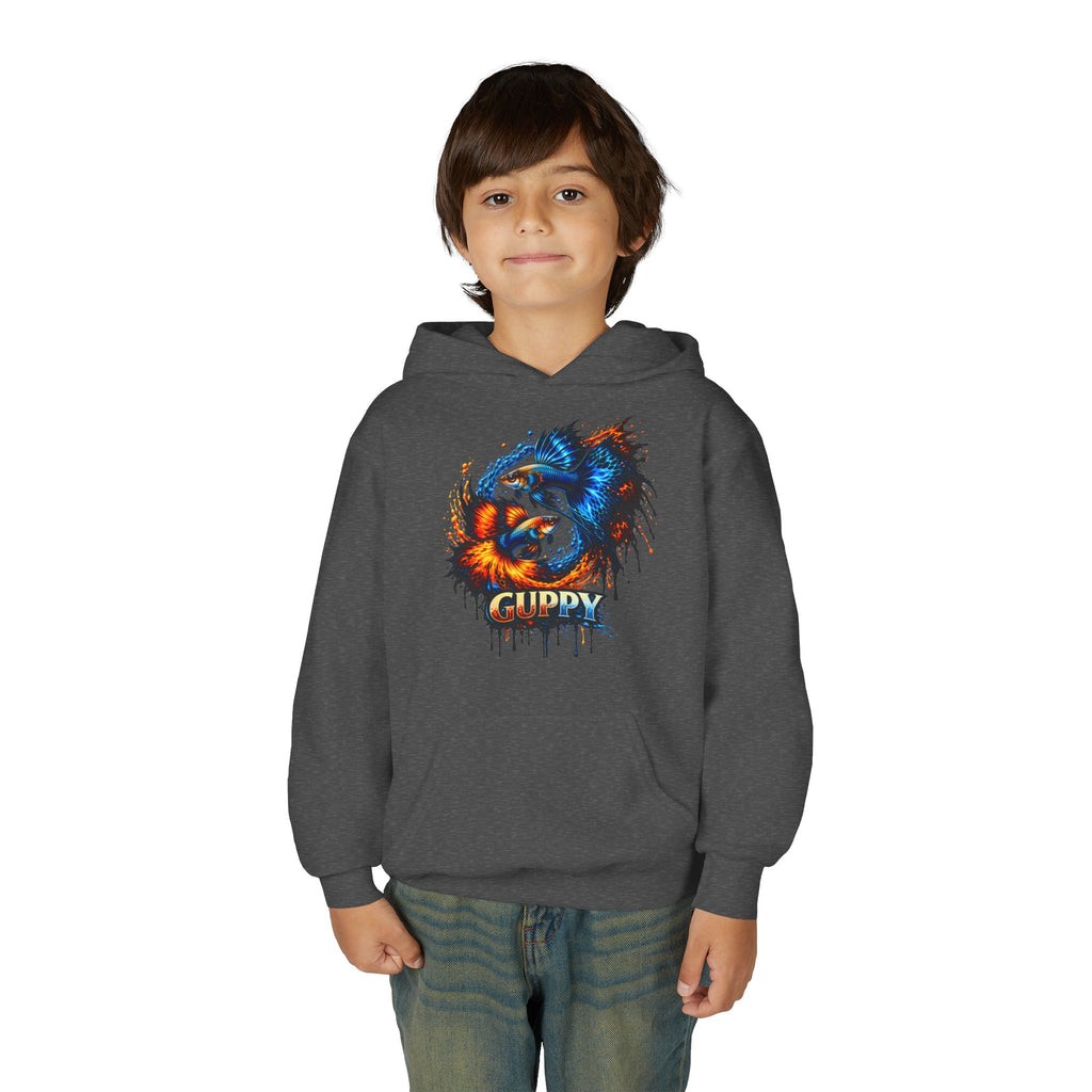 Fire & Ice Guppy – Kids "Neon Flare" Fleece Hoodie