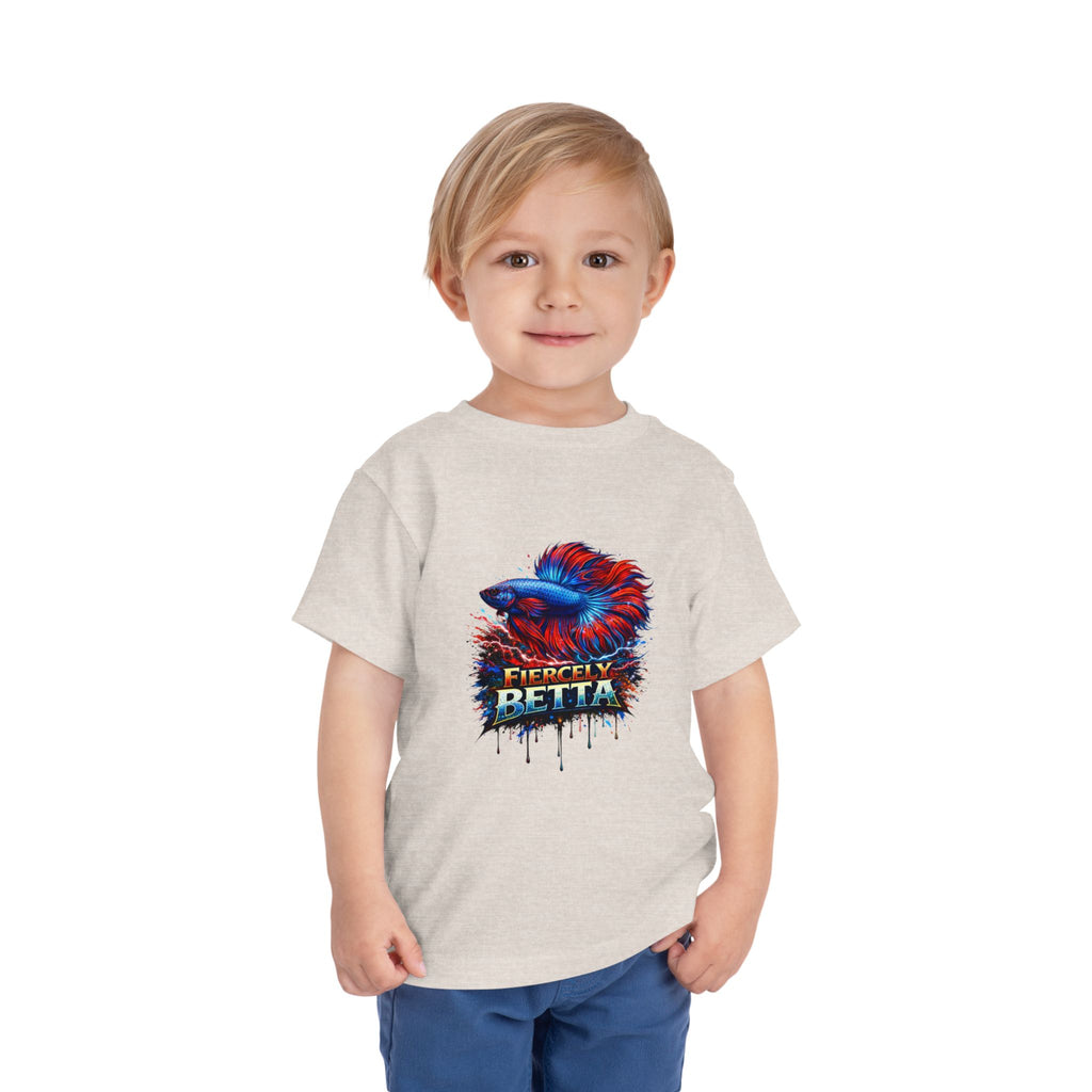 Toddler Tee - 'Fierce Betta' Colorful Betta Fish Graphic Shirt for Kids