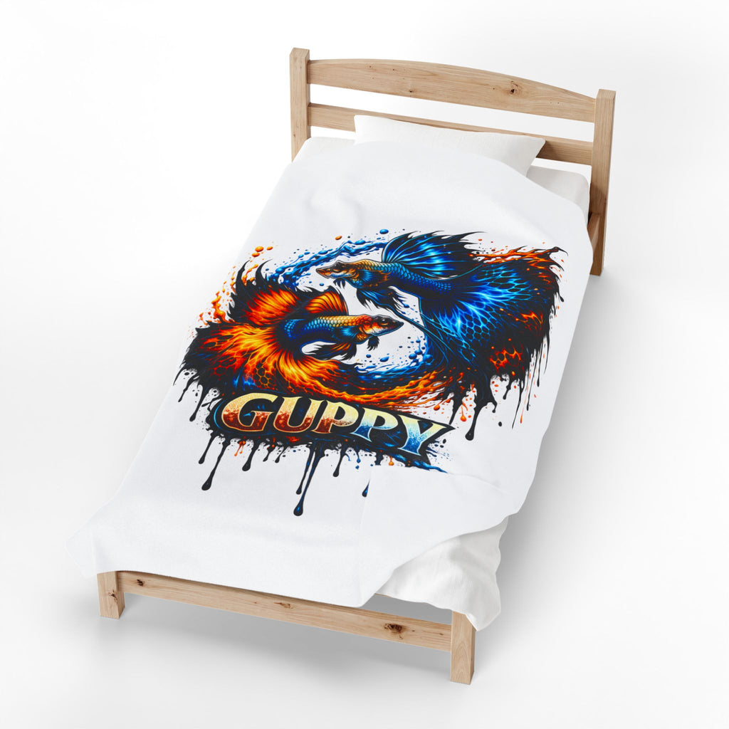 Fire & Ice Guppy – Premium "Infinite Flow" Velveteen Blanket