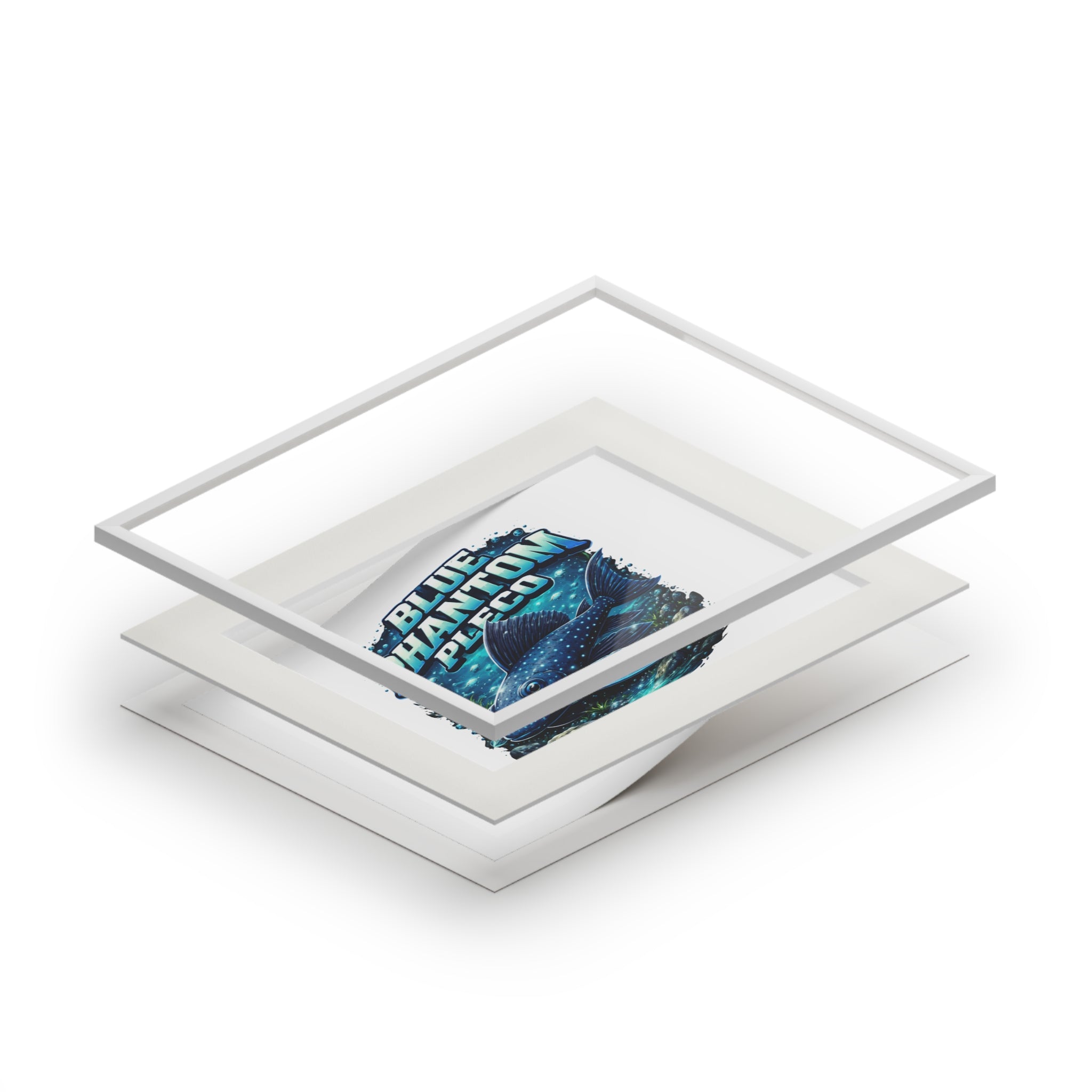 Blue Phantom Pleco Fine Art Print (Passepartout Frame)