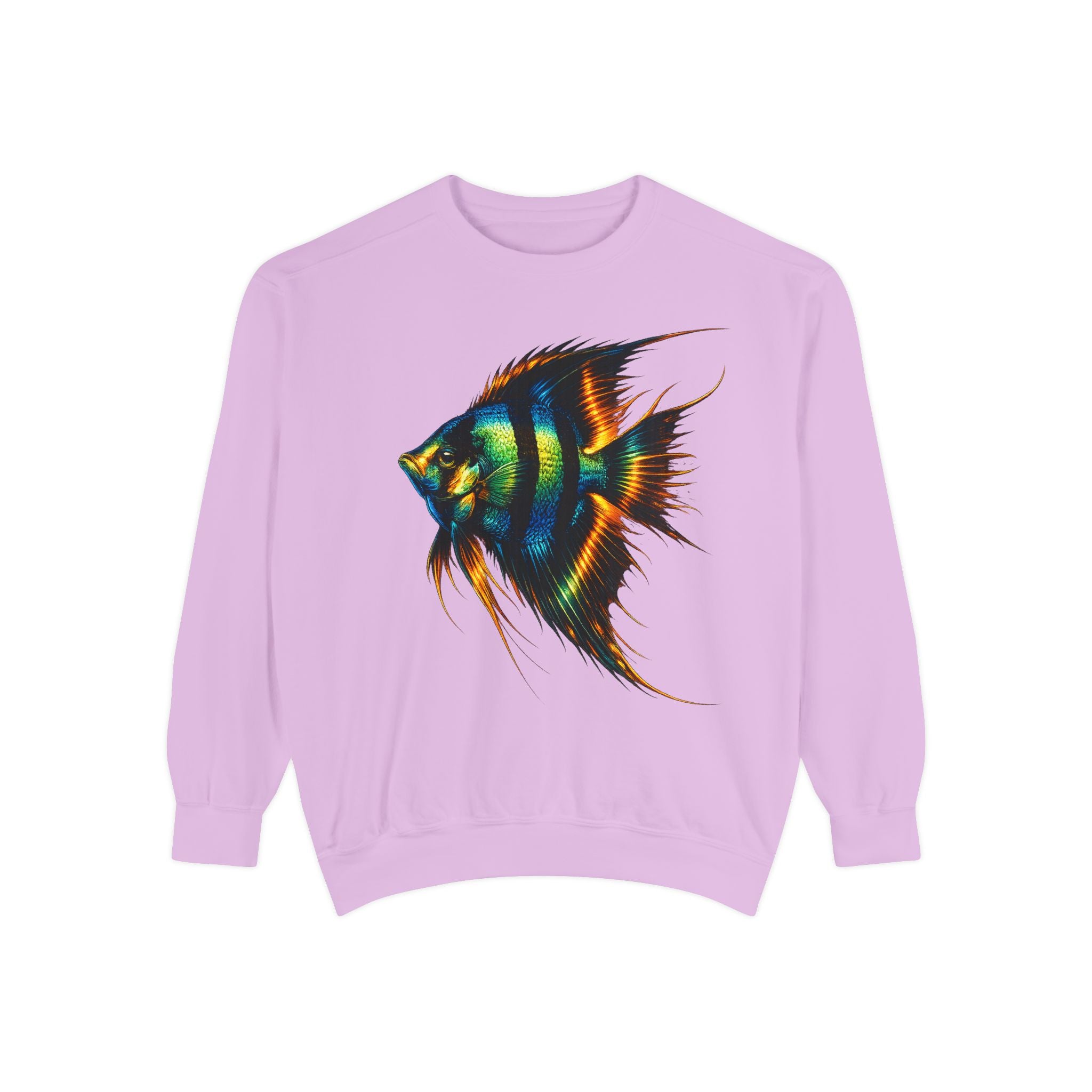 Angelfish Art Sweatshirt — Colorful Aquarium Fish Graphic Sweatshirt