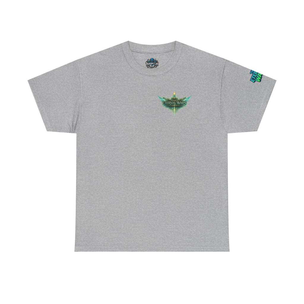 T-Shirt — Nature Warrior Graphic Tee with Man and Dog Illustration