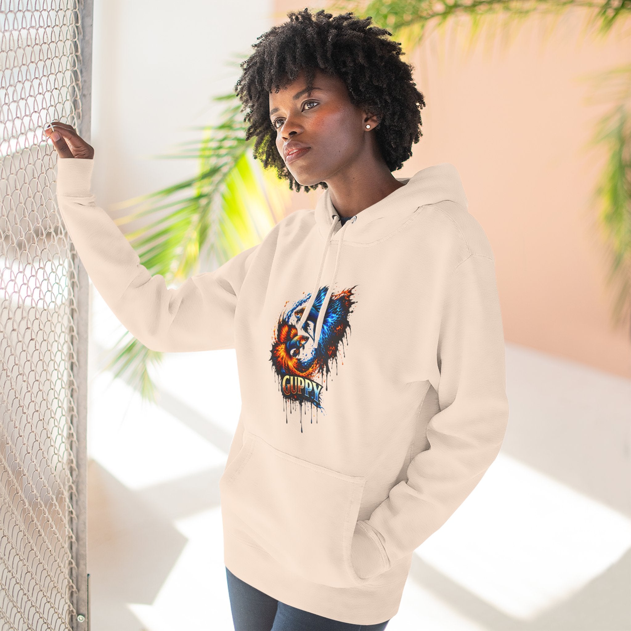 Fire & Ice Guppy – Premium Three-Panel Fleece Hoodie