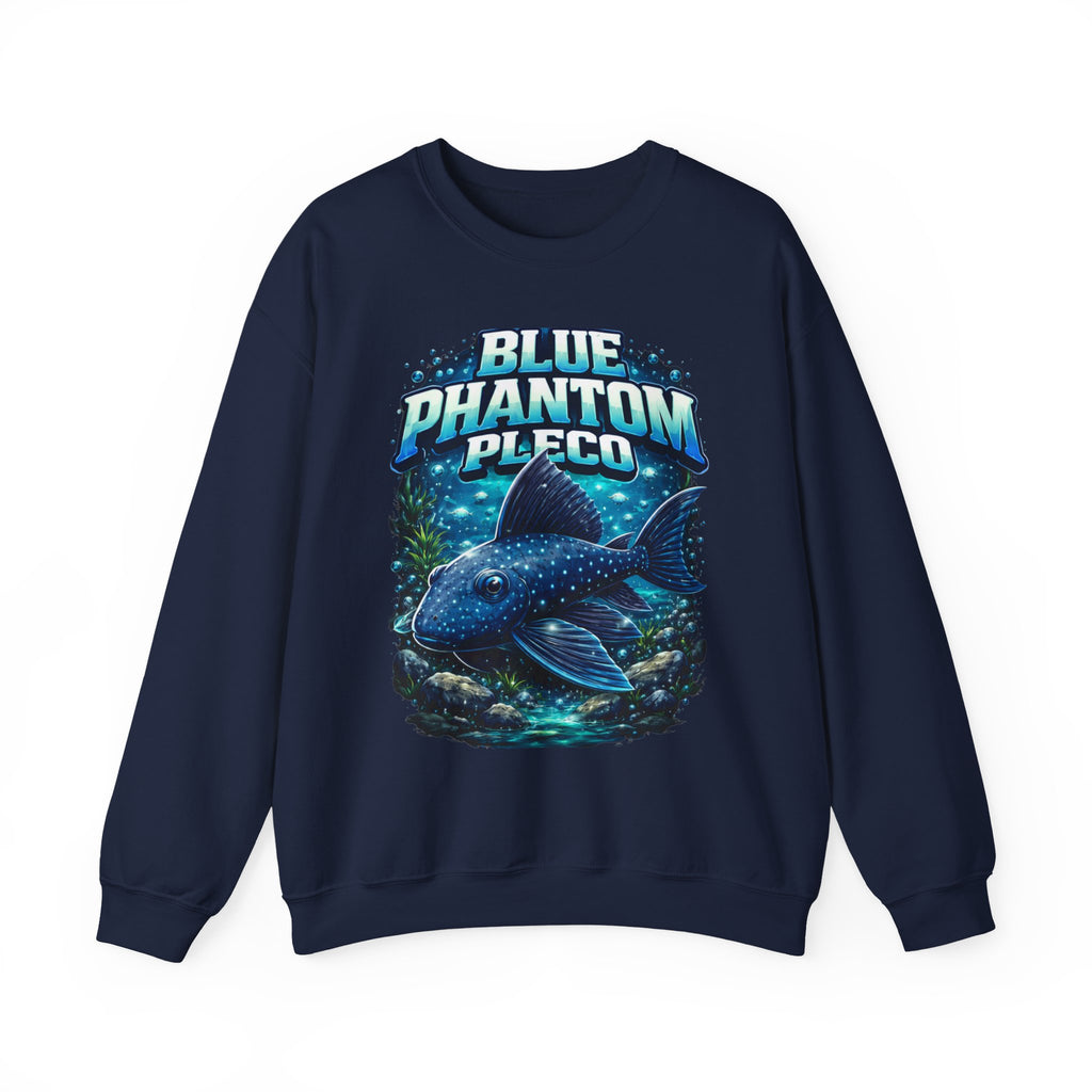 Blue Phantom Pleco Crewneck Sweatshirt – Aquatic Fish Graphic Pullover