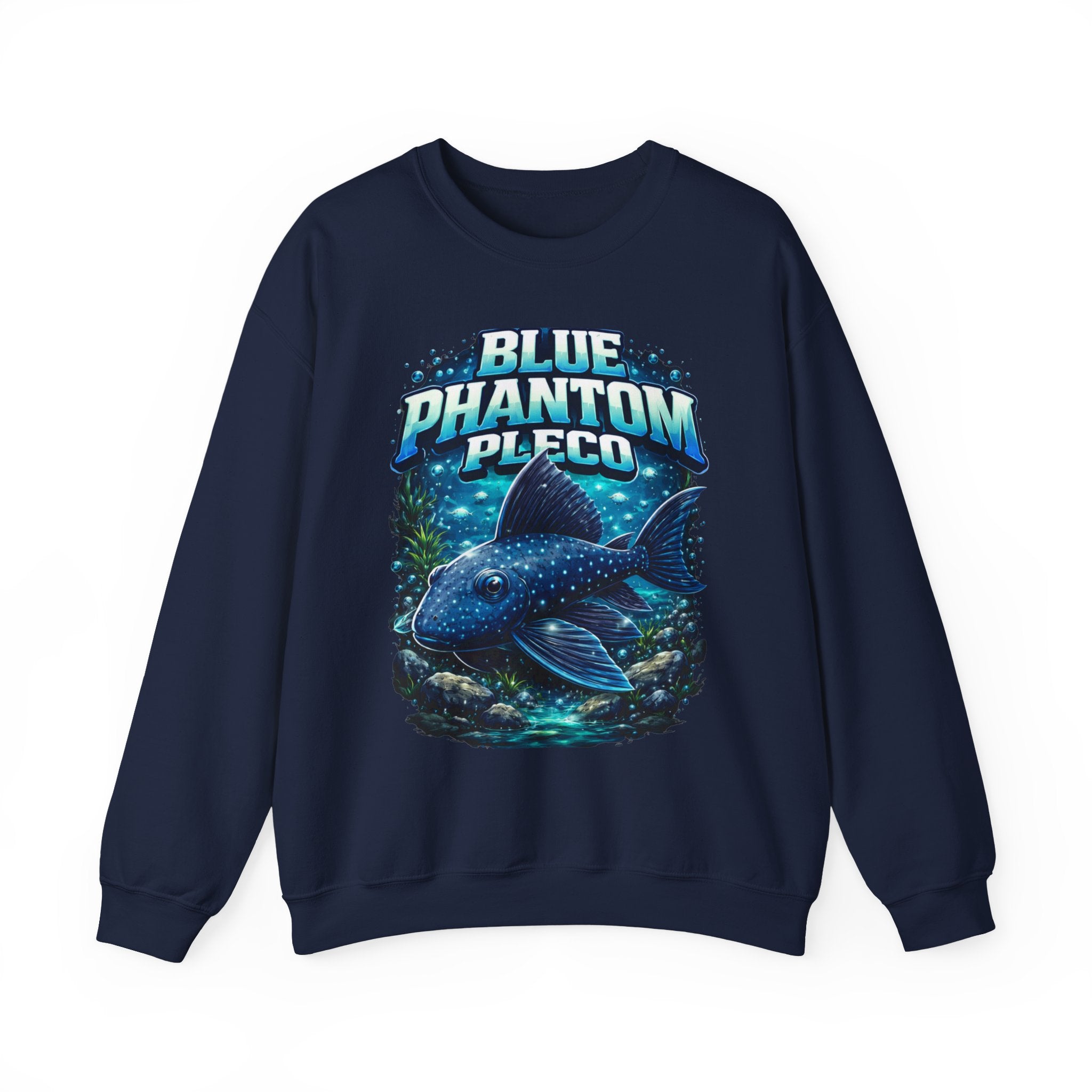 Blue Phantom Pleco Crewneck Sweatshirt – Aquatic Fish Graphic Pullover