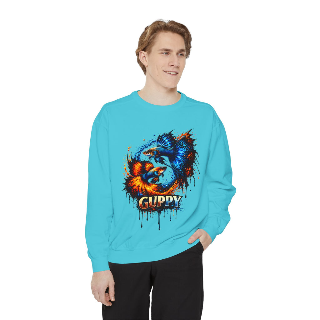 Fire & Ice Guppy – Premium "Neon Flare" Garment-Dyed Sweatshirt