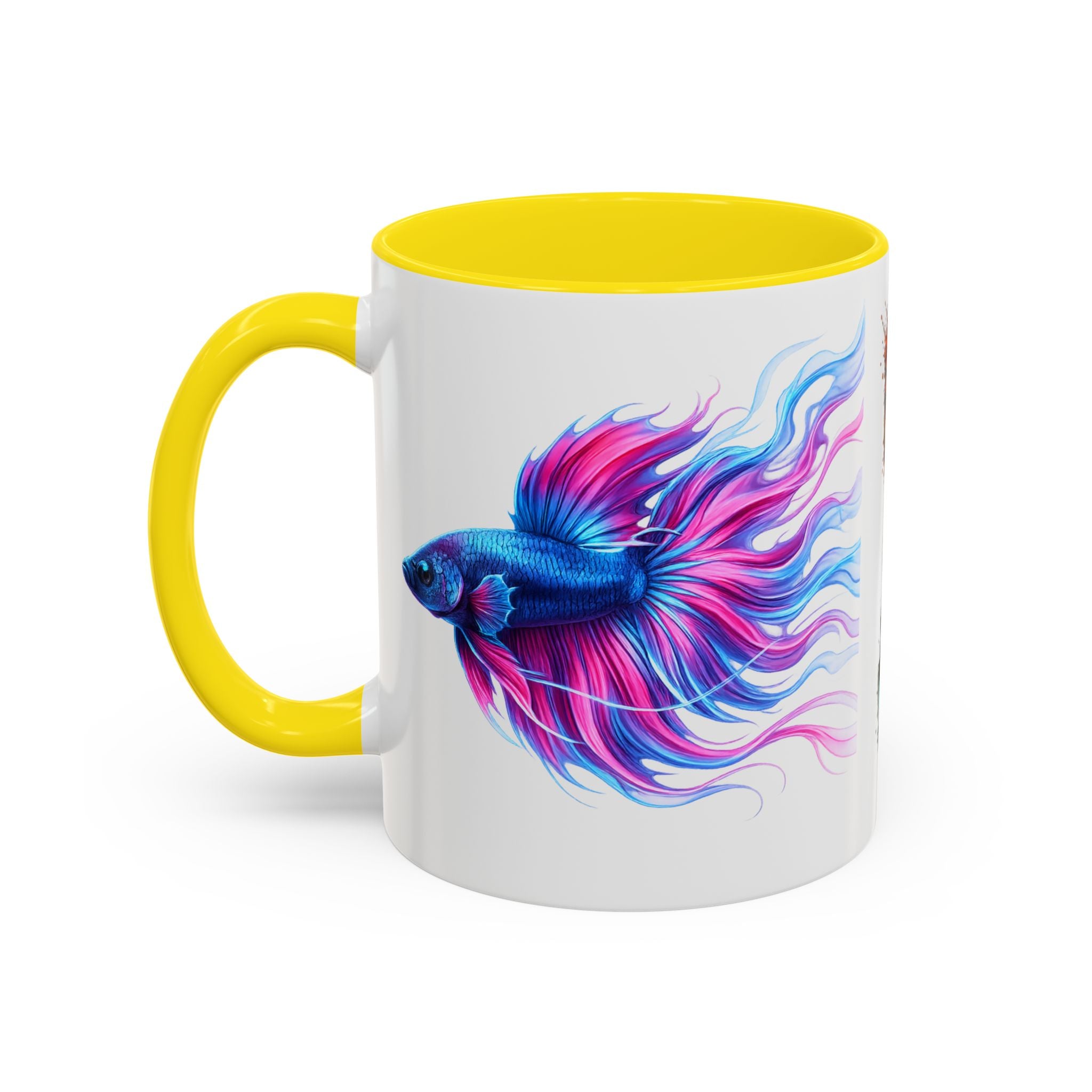 Betta Fish Accent Coffee Mug — Vibrant Neon Betta Design (11/15 oz)