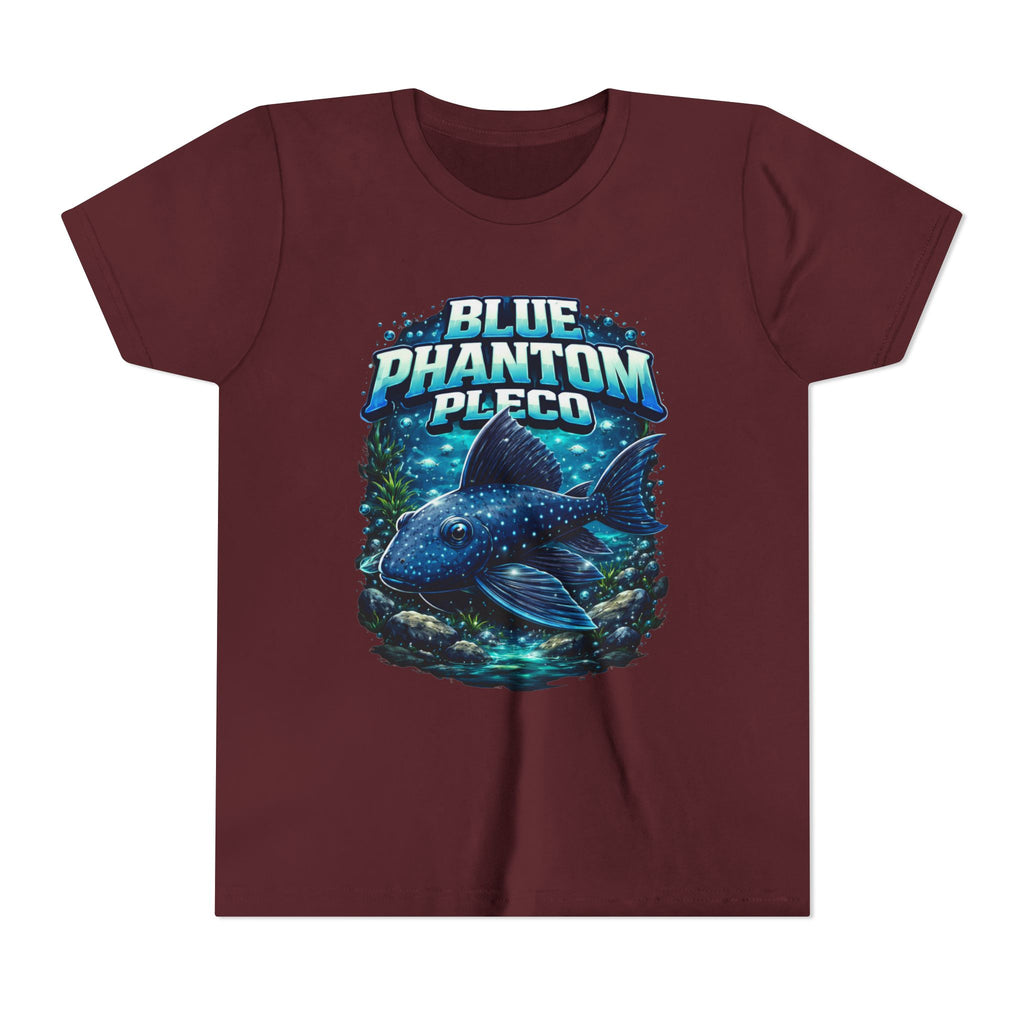 Blue Phantom Pleco Youth Tee – Kids Fish Aquarium T-Shirt