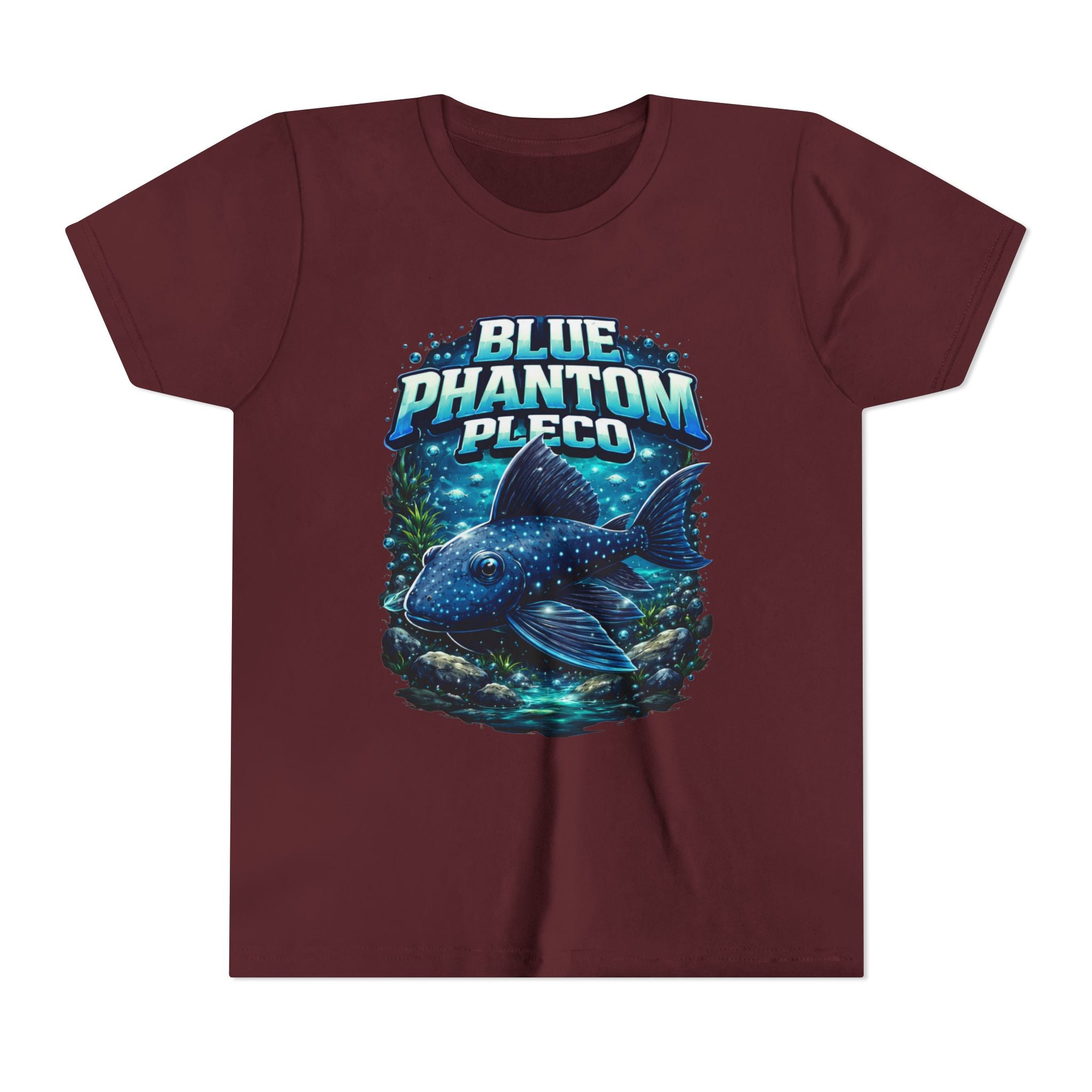 Blue Phantom Pleco Youth Tee – Kids Fish Aquarium T-Shirt