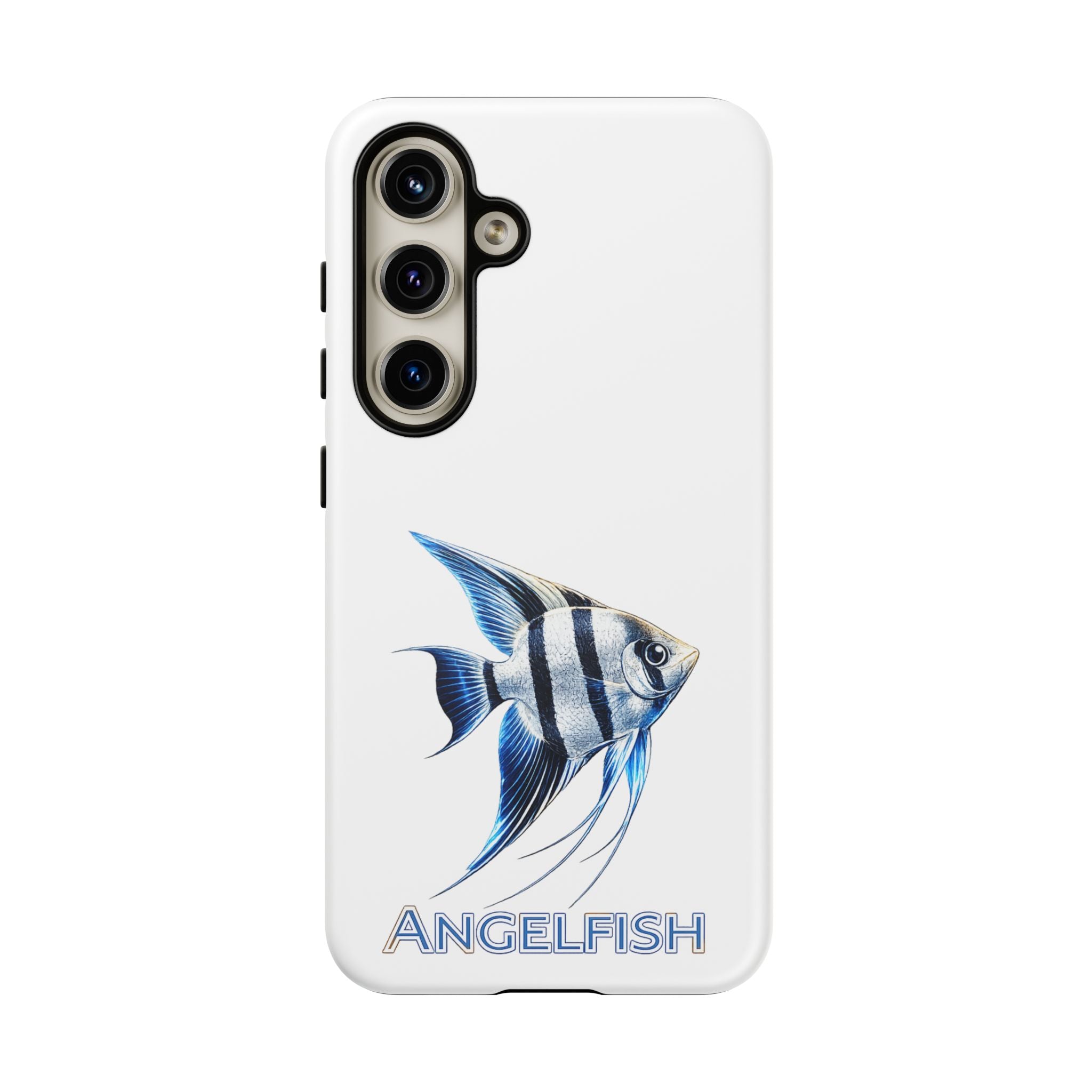 Angelfish Tough Phone Case – Durable Protective Case with Blue Tropical Fish Design