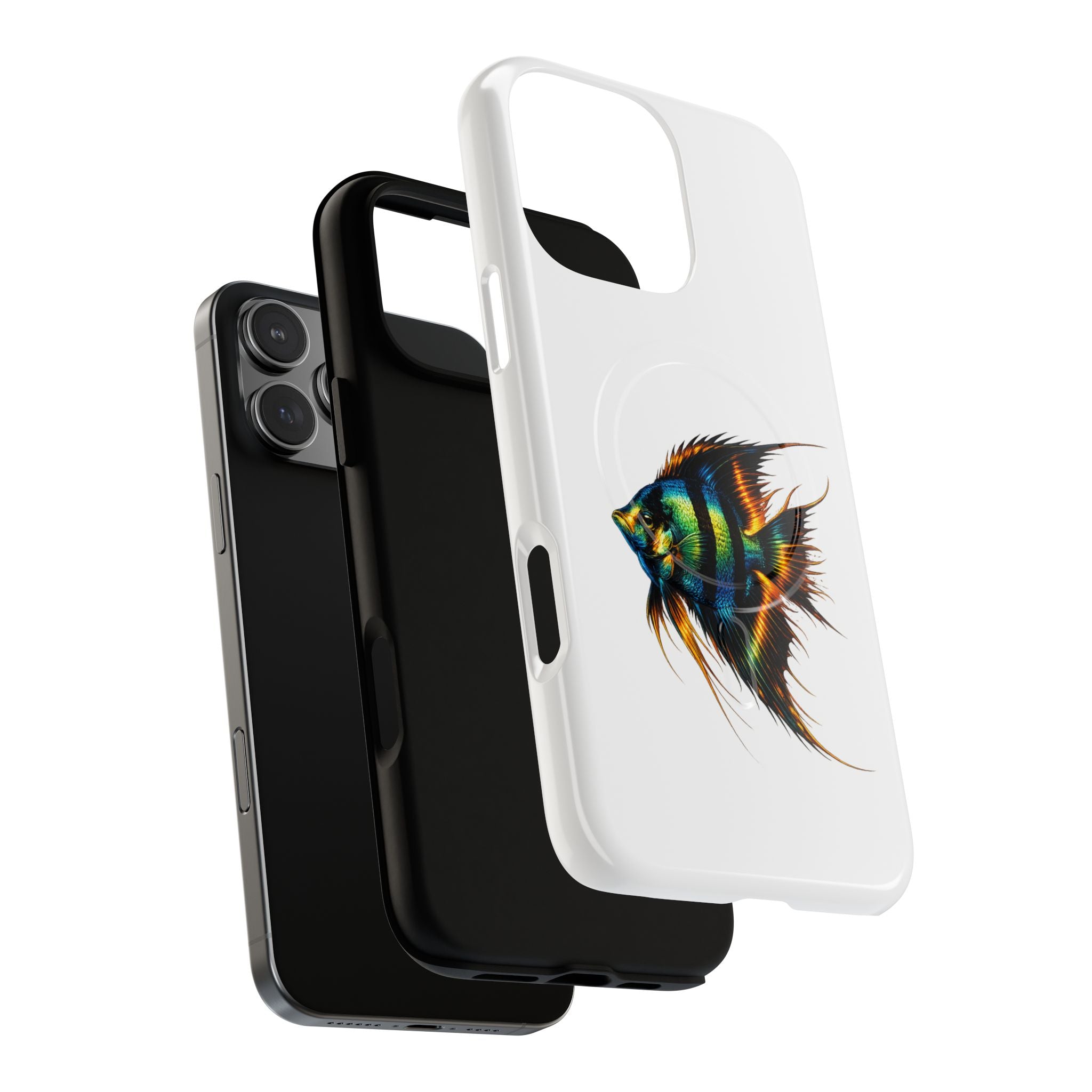 Angelfish Art Tough Magnetic Phone Case — Colorful Aquarium Fish iPhone Cover