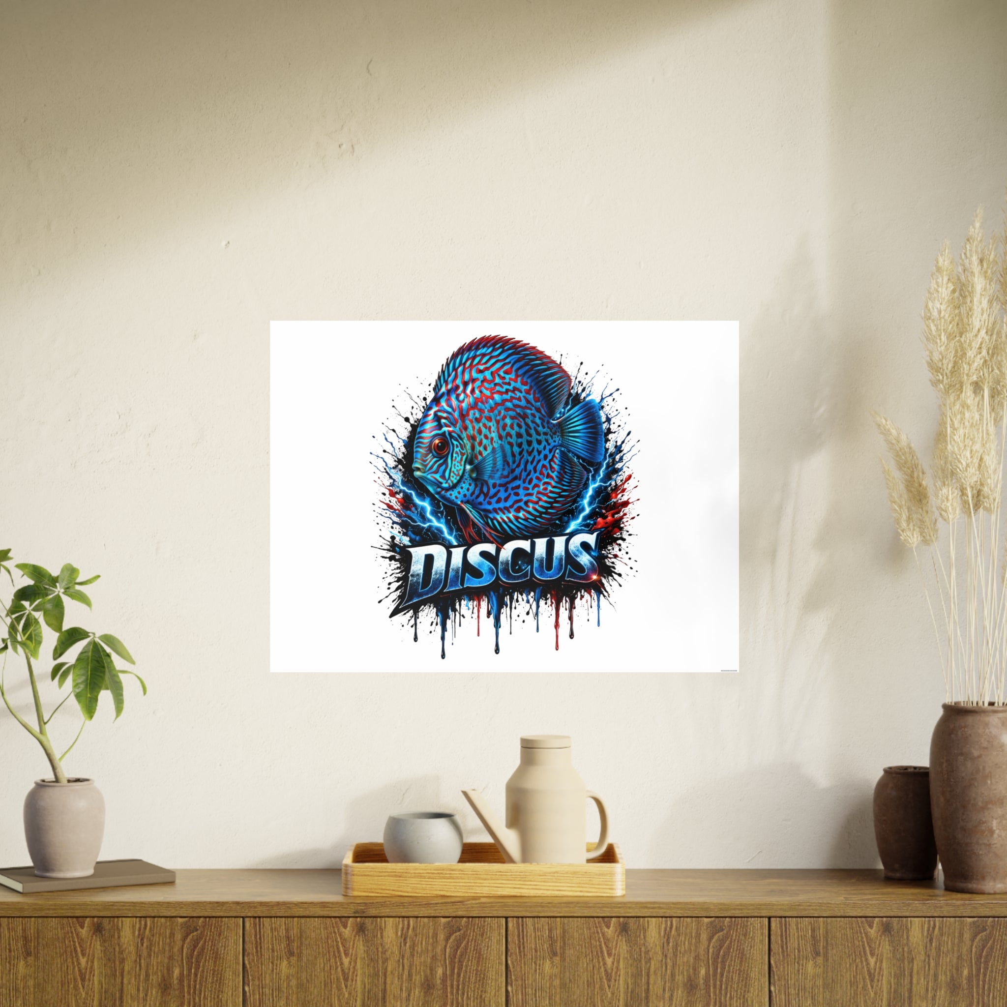 Discus Fish Art Poster — Vibrant Aquarium Wall Print