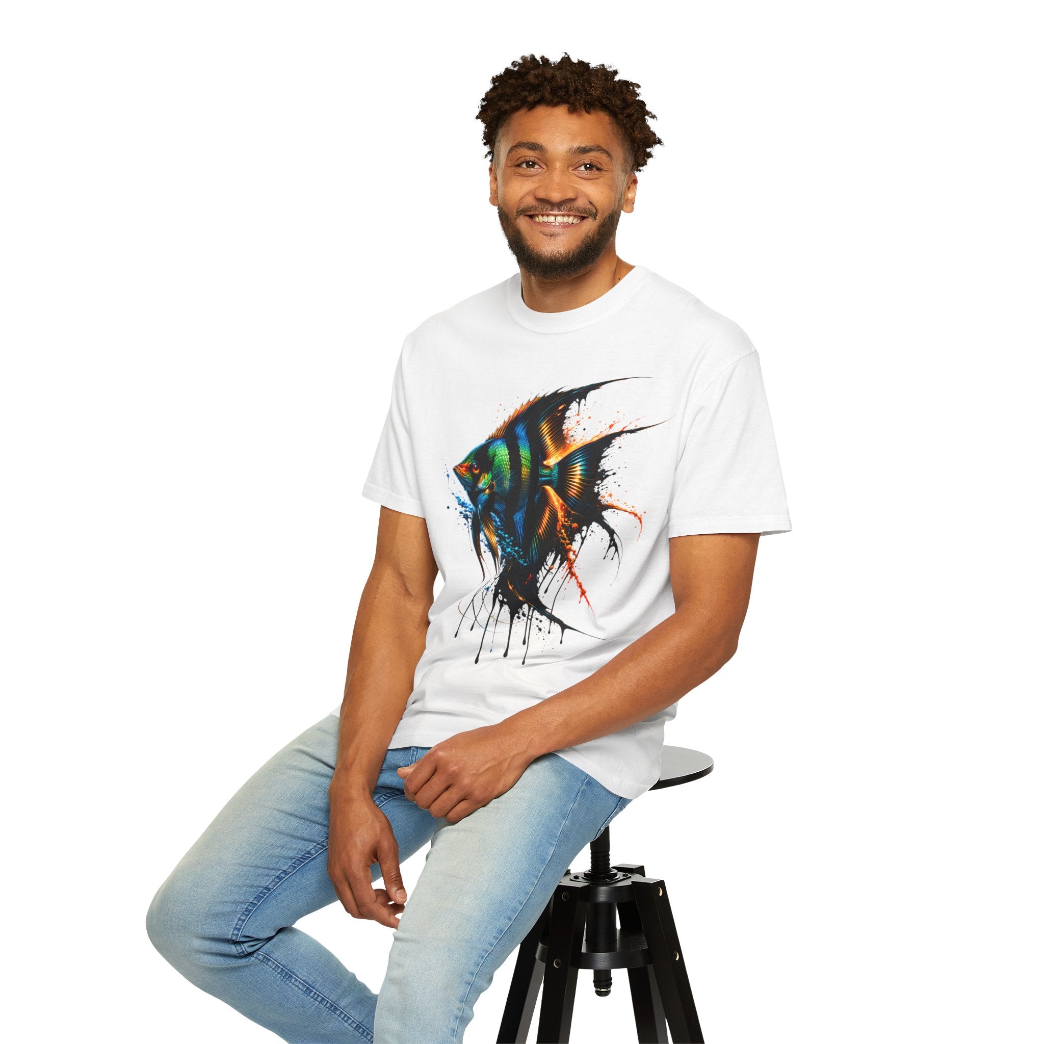 Vibrant Drip Angelfish Graphic Tee