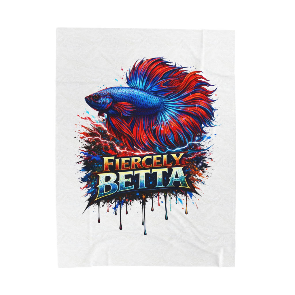 Fiercely Betta Plush Blanket — Vibrant Betta Fish Throw for Fish Lovers