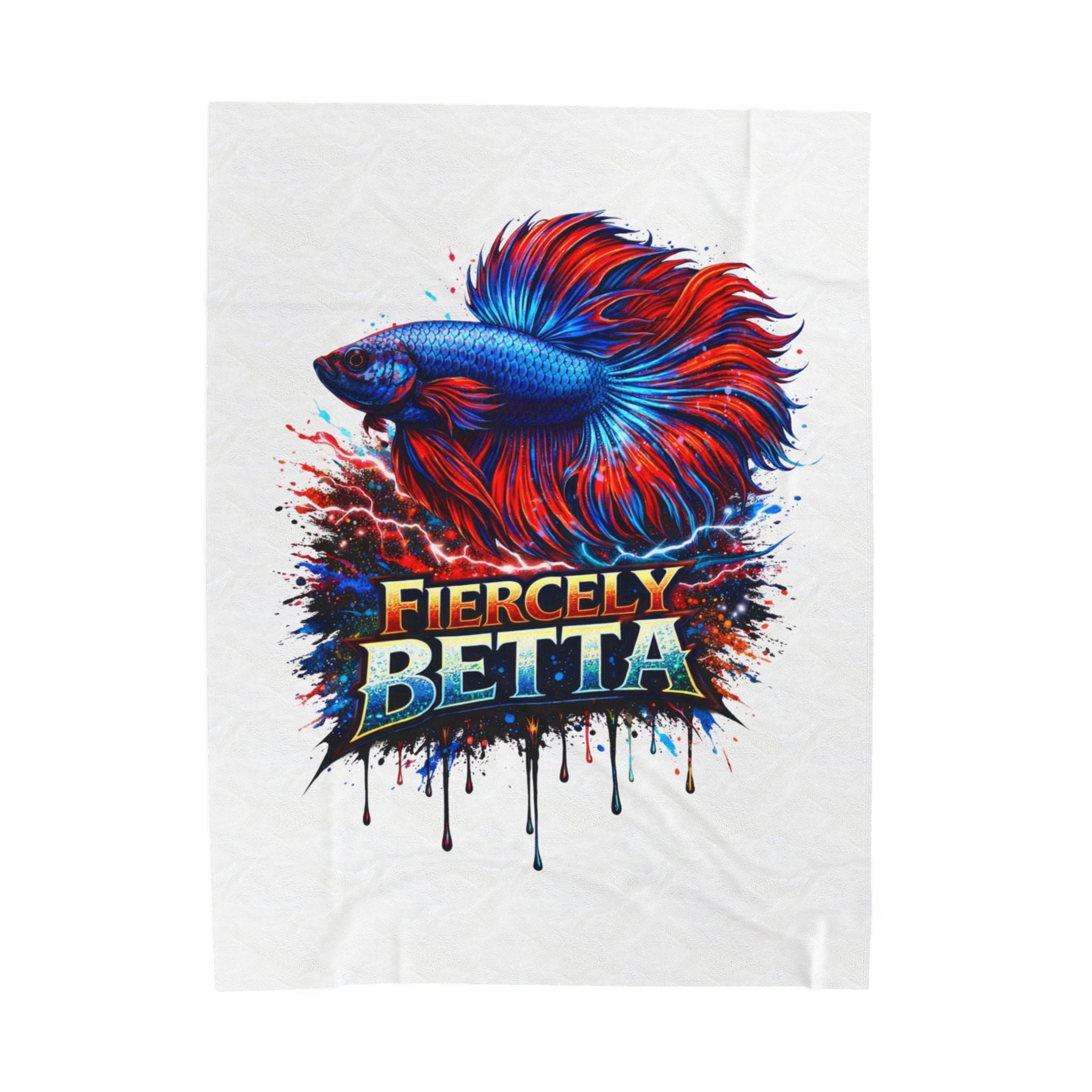 Fiercely Betta Plush Blanket — Vibrant Betta Fish Throw for Fish Lovers