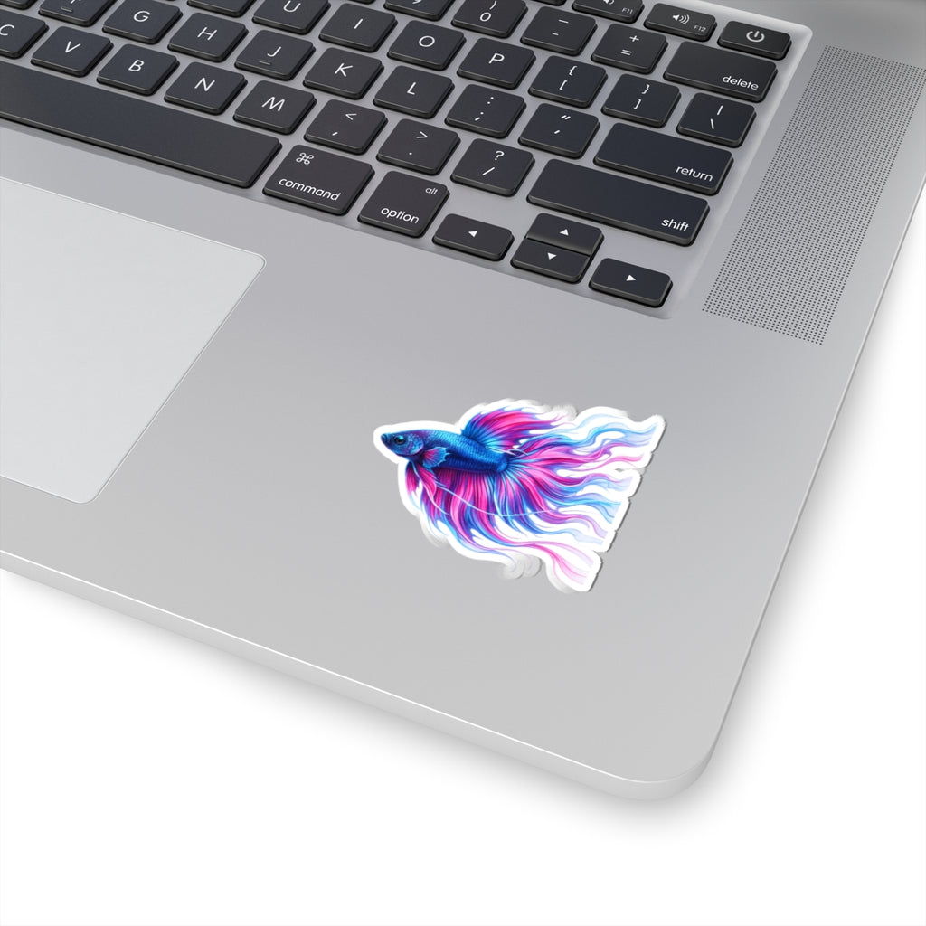 Inverness Ink — "Electric Paint" Kiss-Cut Vinyl Sticker — Vibrant Blue & Pink Aquarium Decal