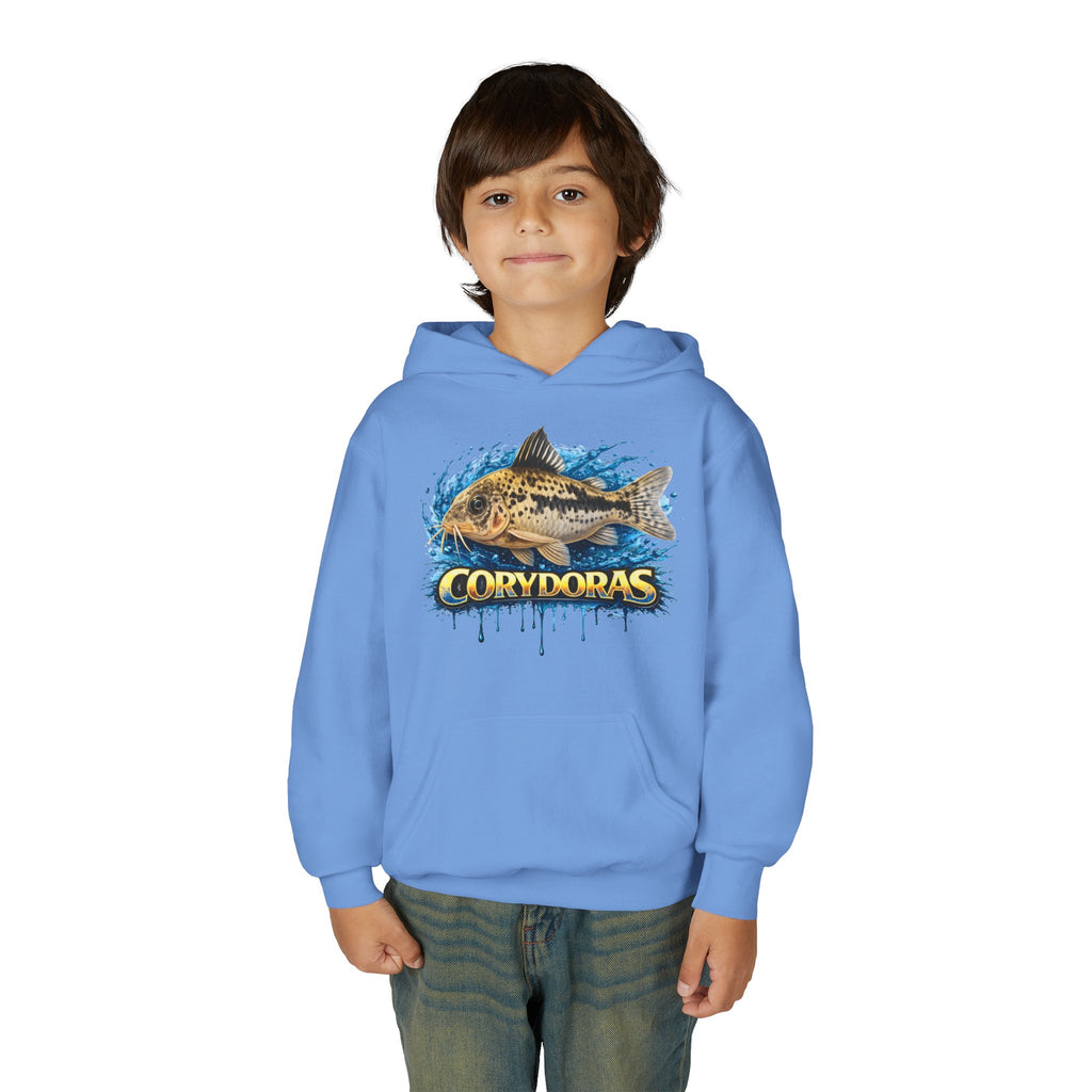 Corydoras Fish Youth Hoodie — Colorful Aquarium Catfish Design