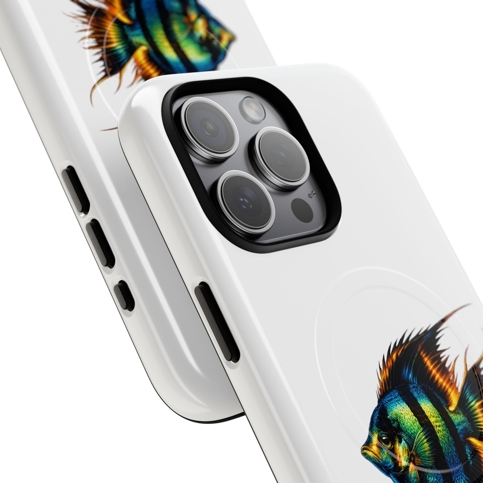 Angelfish Art Tough Magnetic Phone Case — Colorful Aquarium Fish iPhone Cover