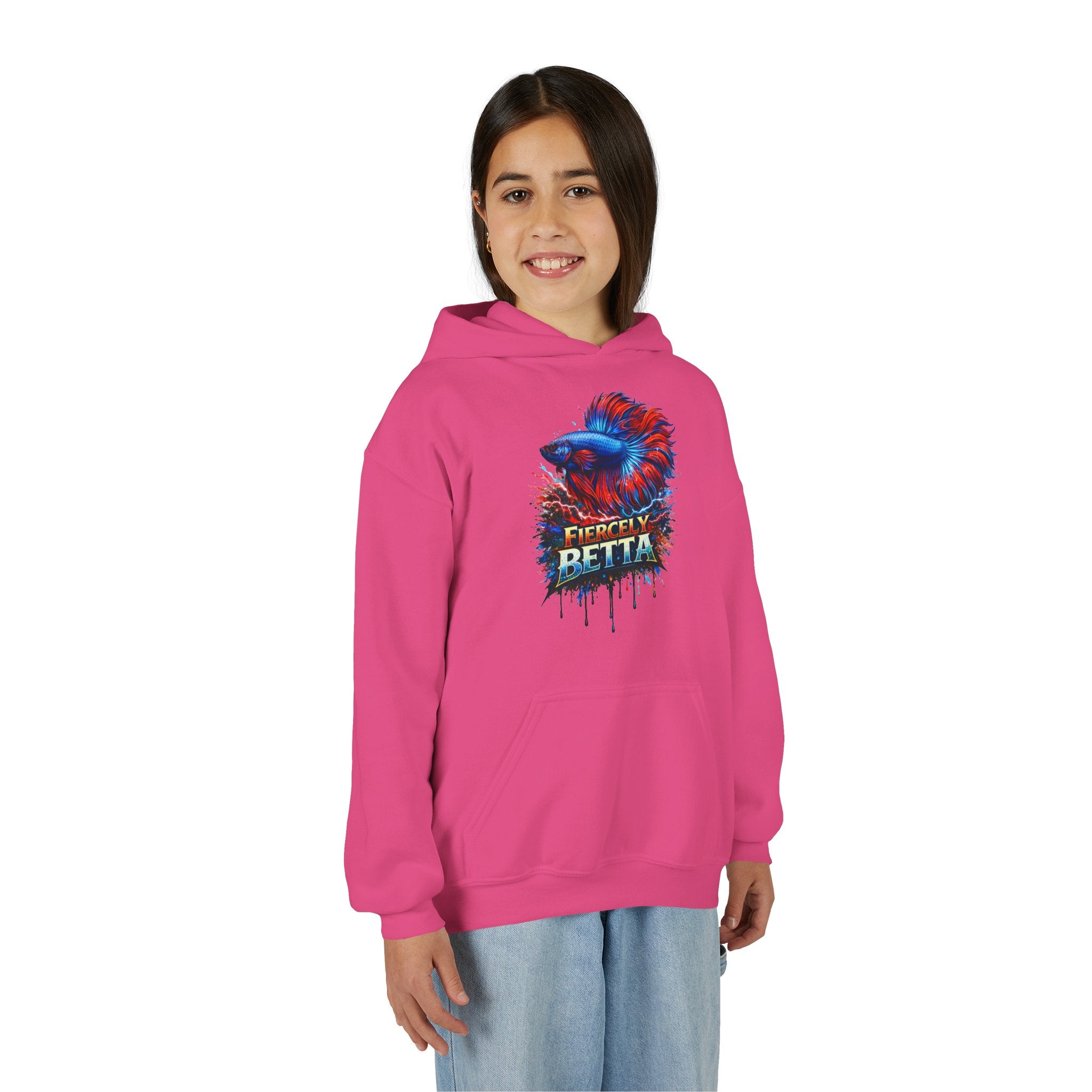 Fiercely Betta – Kids "Neon Flare" Fleece Hoodie