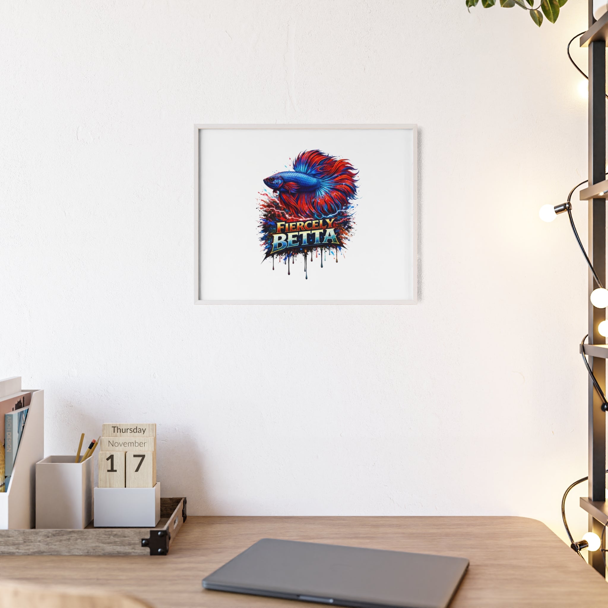Fiercely Betta Framed Poster — Colorful Betta Fish Wall Art