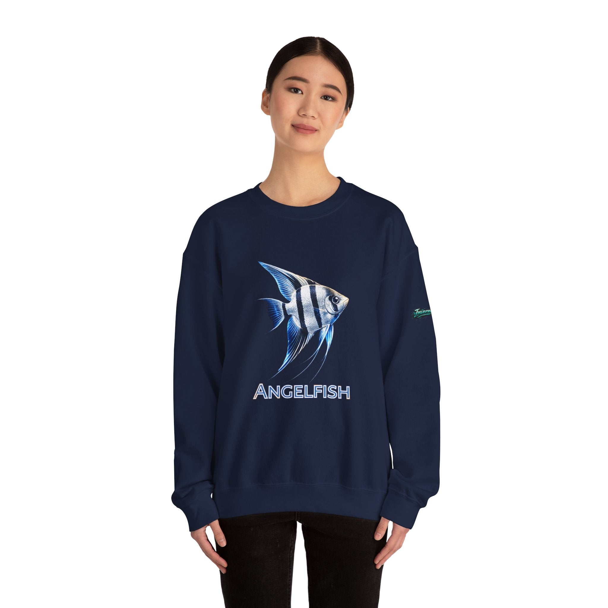 Angelfish Crewneck Sweatshirt — Blue Tropical Fish Graphic