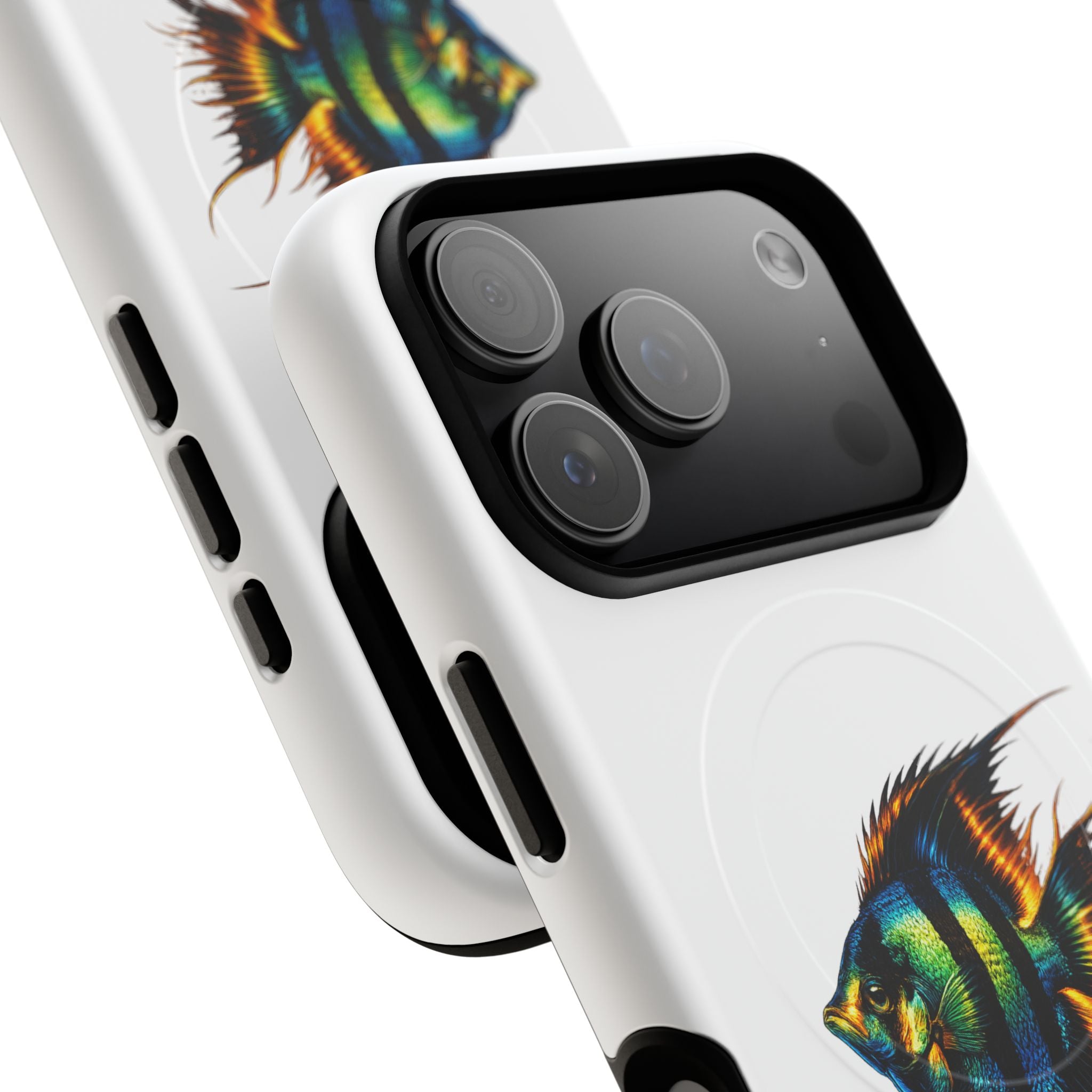 Angelfish Art Tough Magnetic Phone Case — Colorful Aquarium Fish iPhone Cover