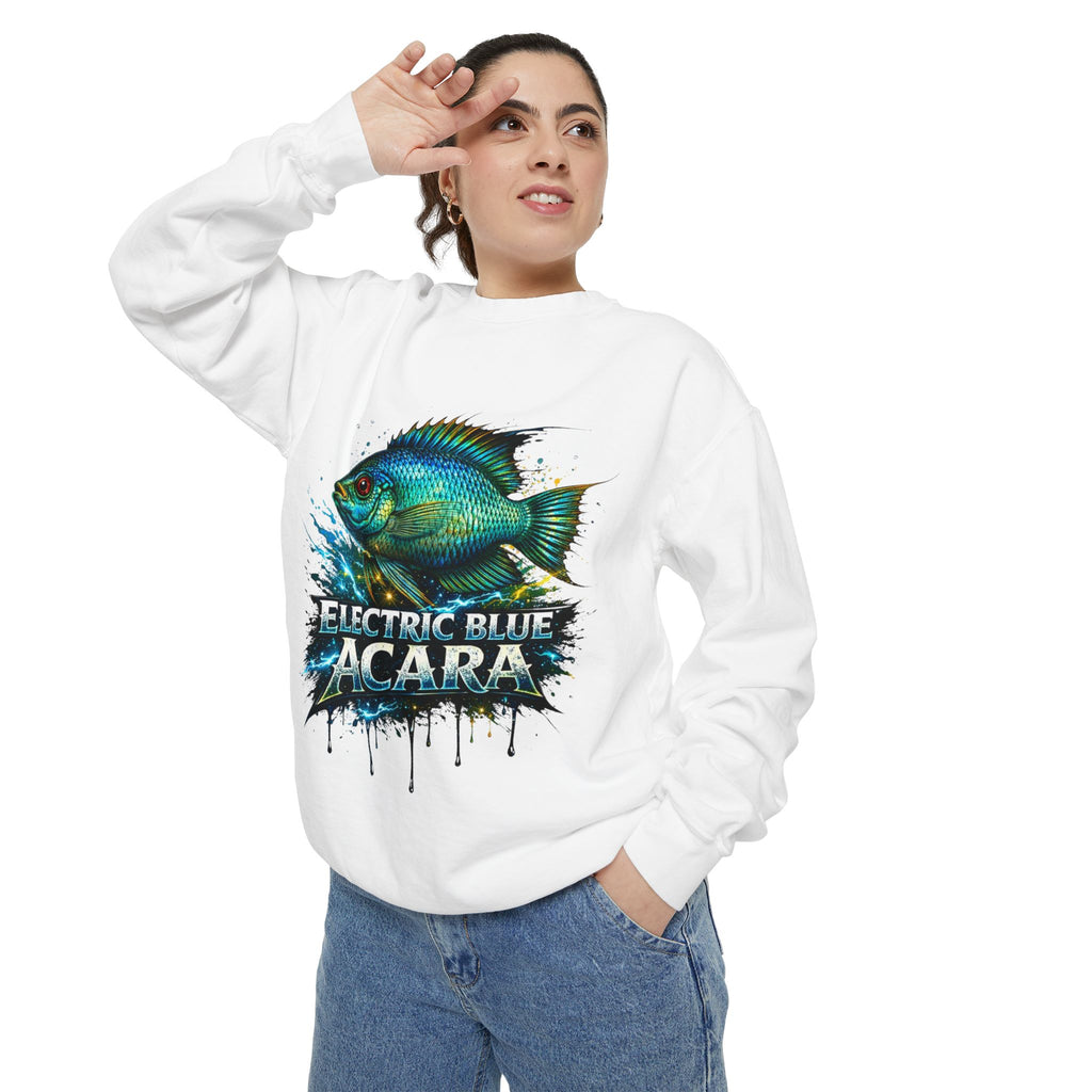 Electric Blue Acara – Garment-Dyed Premium Sweatshirt