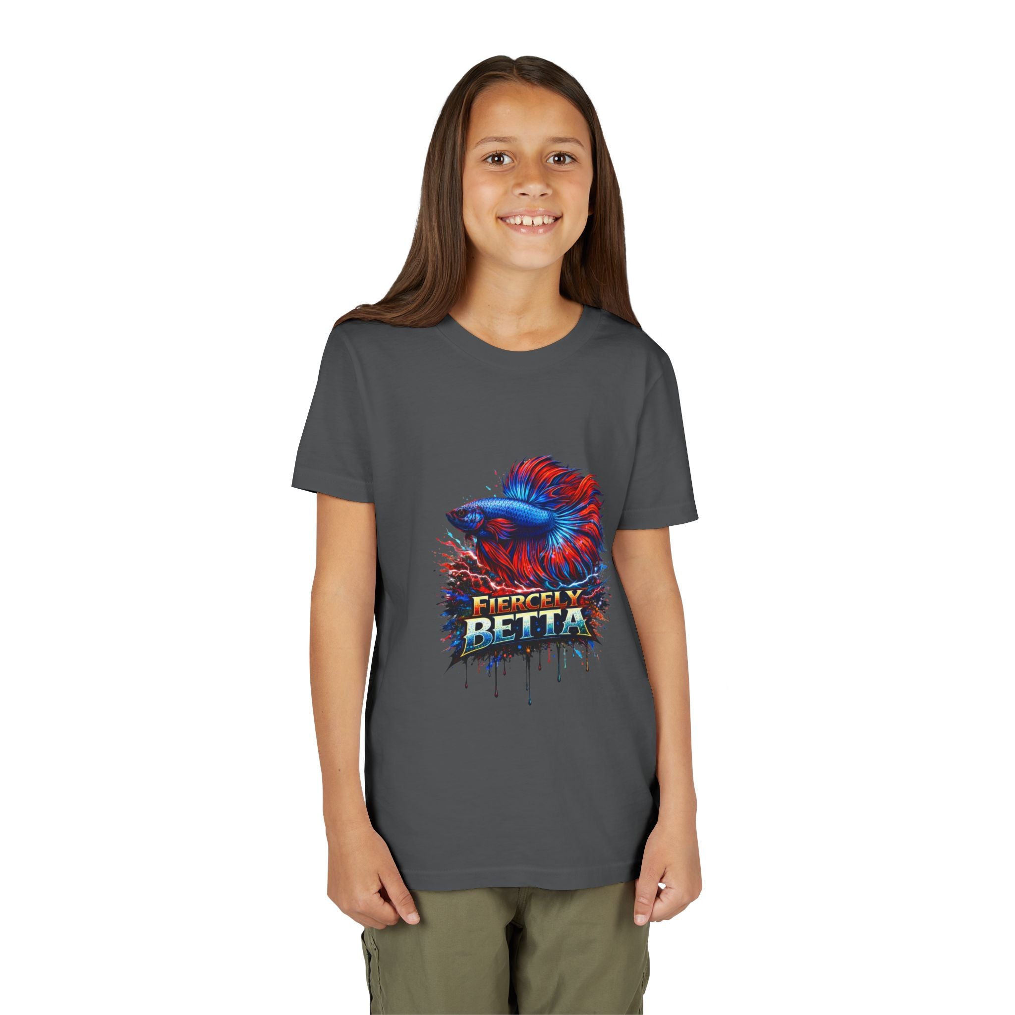 Fiercely Betta Youth Tee - Colorful Betta Fish Graphic Shirt