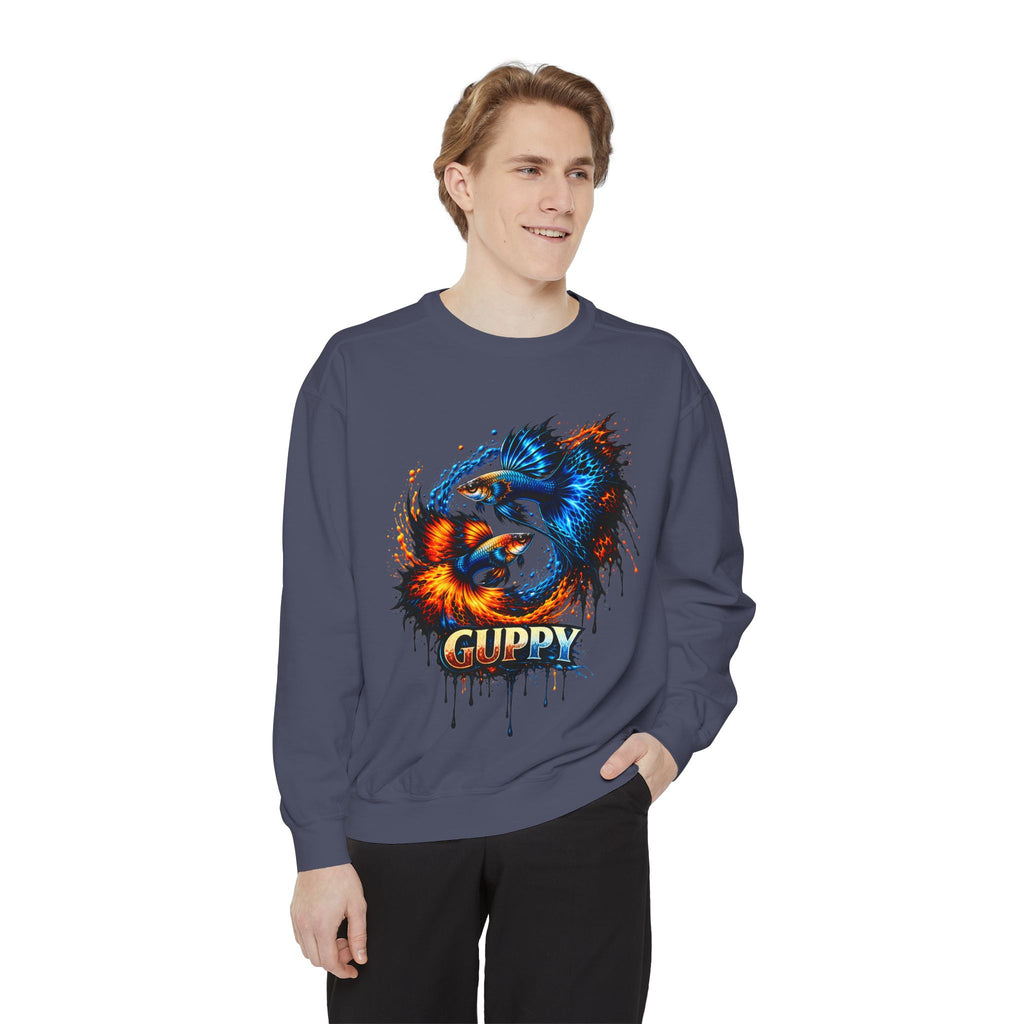 Fire & Ice Guppy – Premium "Neon Flare" Garment-Dyed Sweatshirt