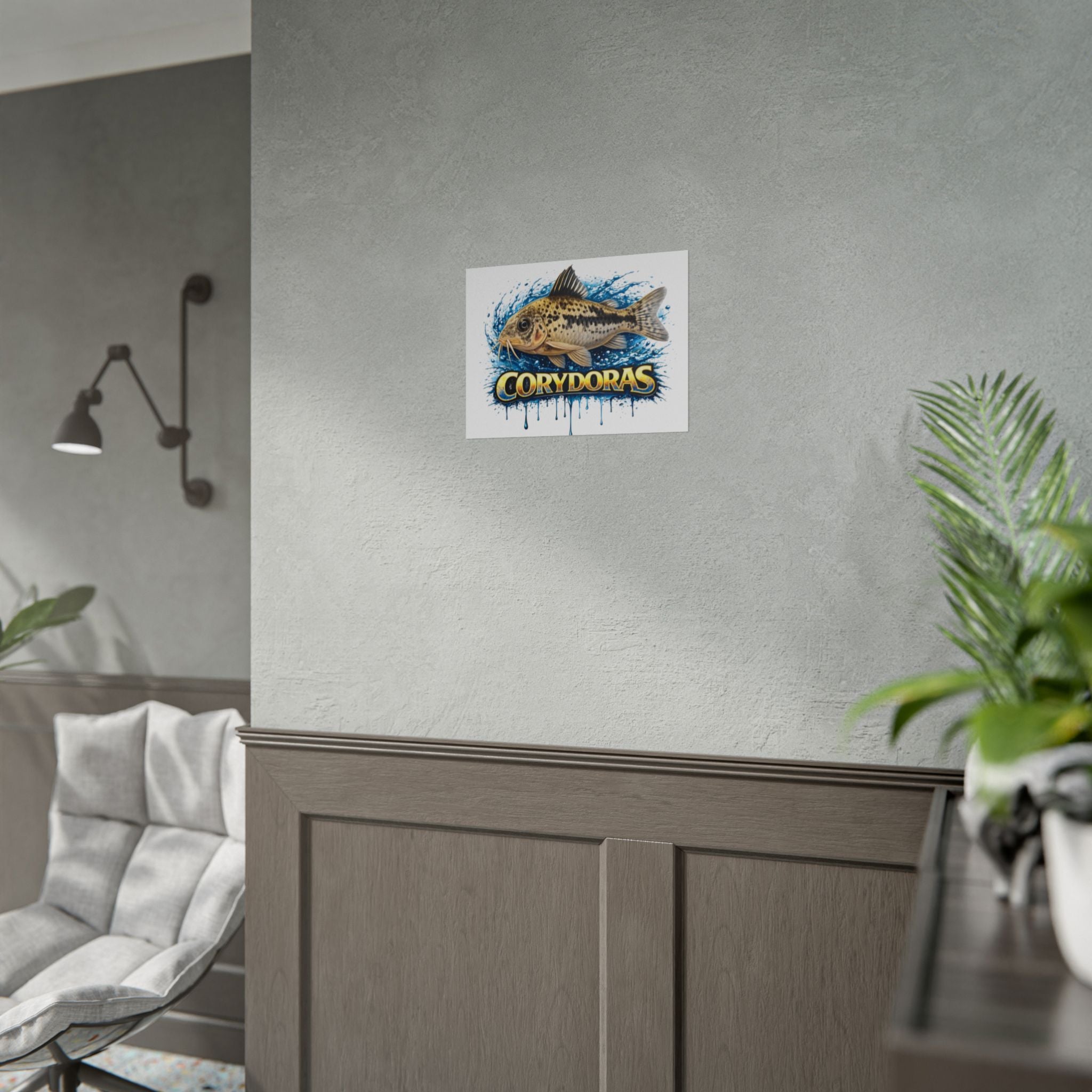 Corydoras Aquarium Fish Poster — Rolled Decorative Wall Art for Fishkeepers