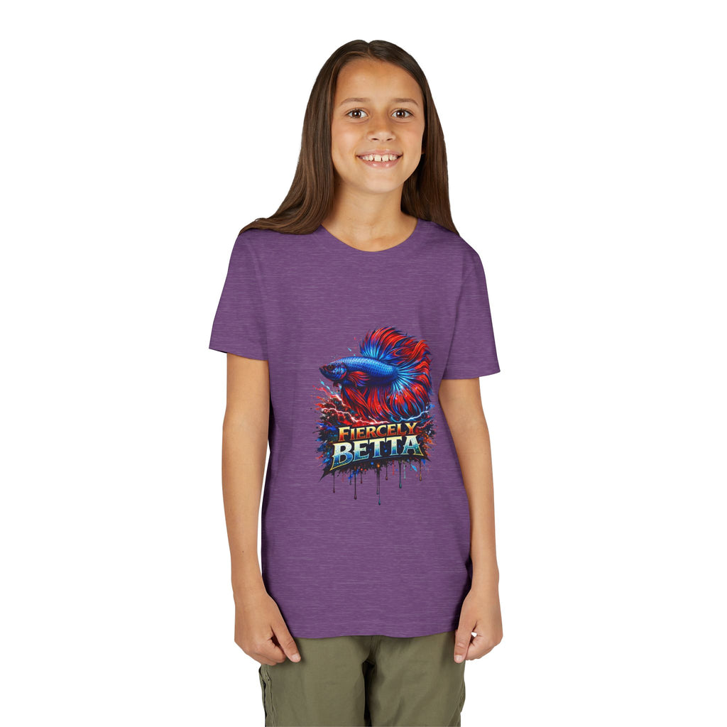 Fiercely Betta Youth Tee - Colorful Betta Fish Graphic Shirt
