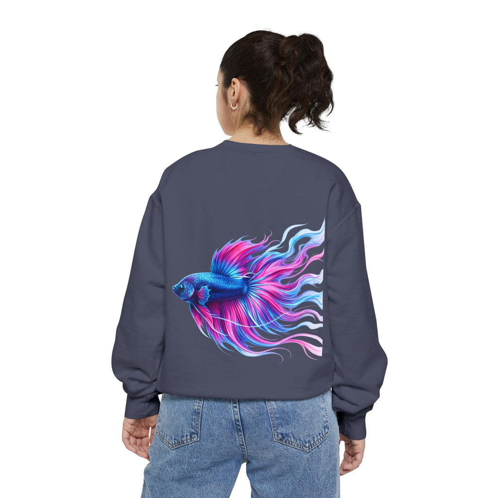 Betta Bliss Sweatshirt — Colorful Betta Fish Graphic Crewneck