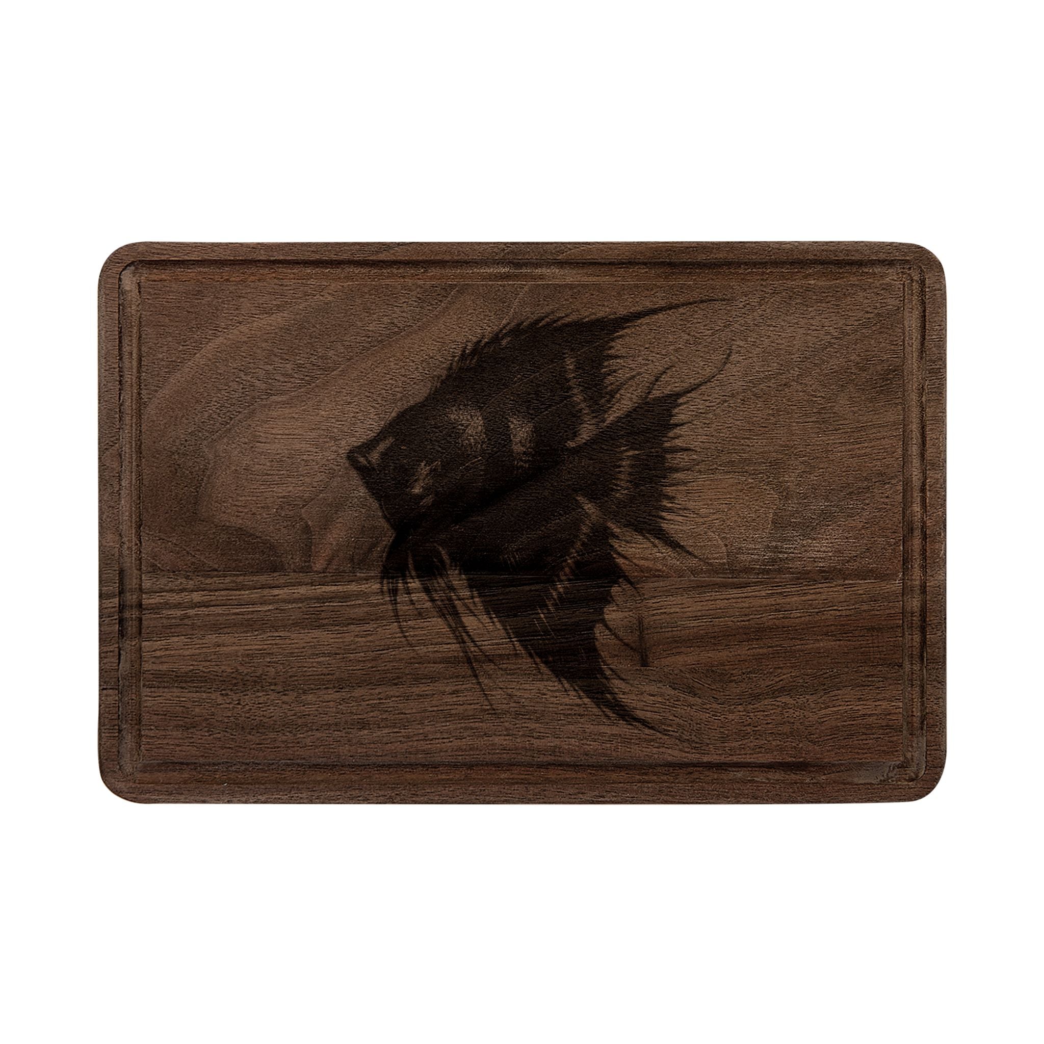 Engraved Angelfish Wooden Cutting Board