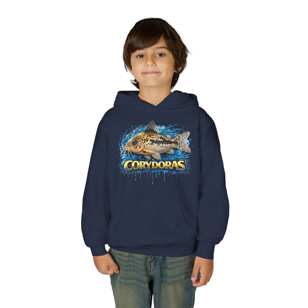 Corydoras Fish Youth Hoodie — Colorful Aquarium Catfish Design