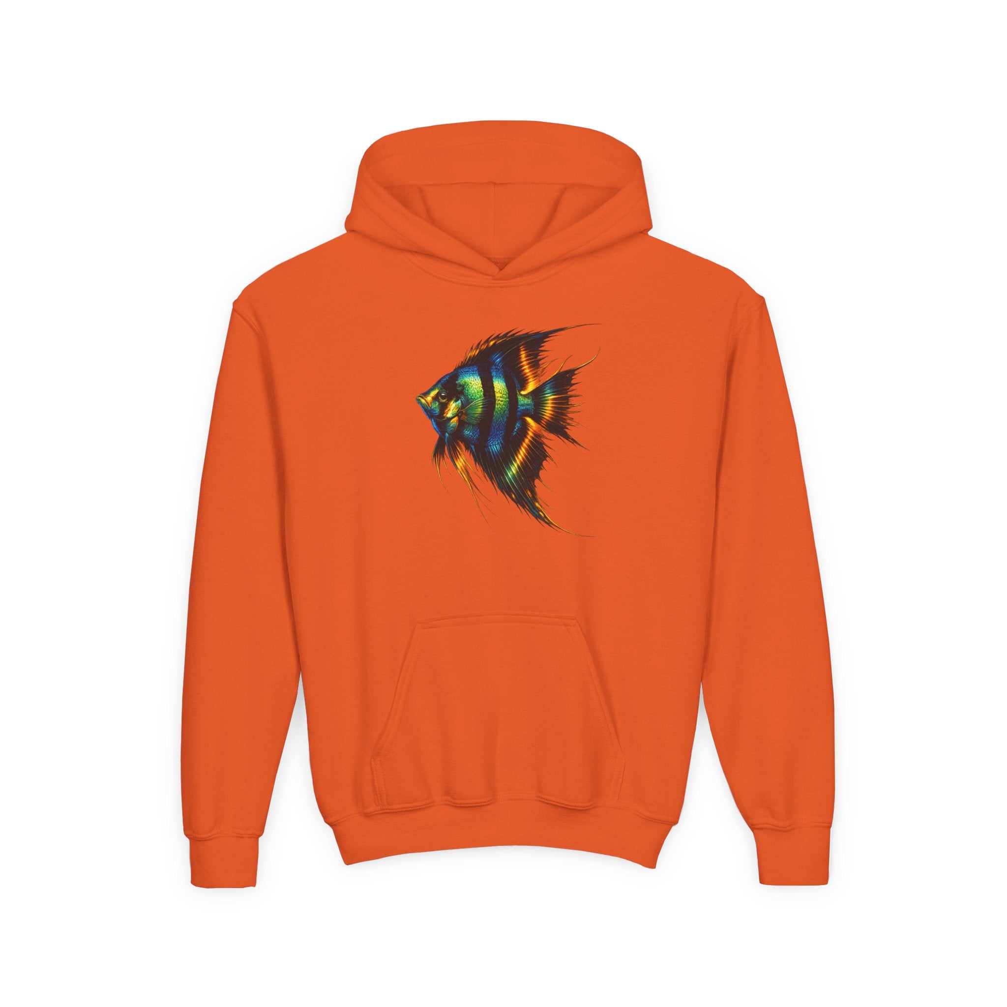 Youth Angelfish Hoodie - Colorful Aquarium Fish Graphic Sweatshirt