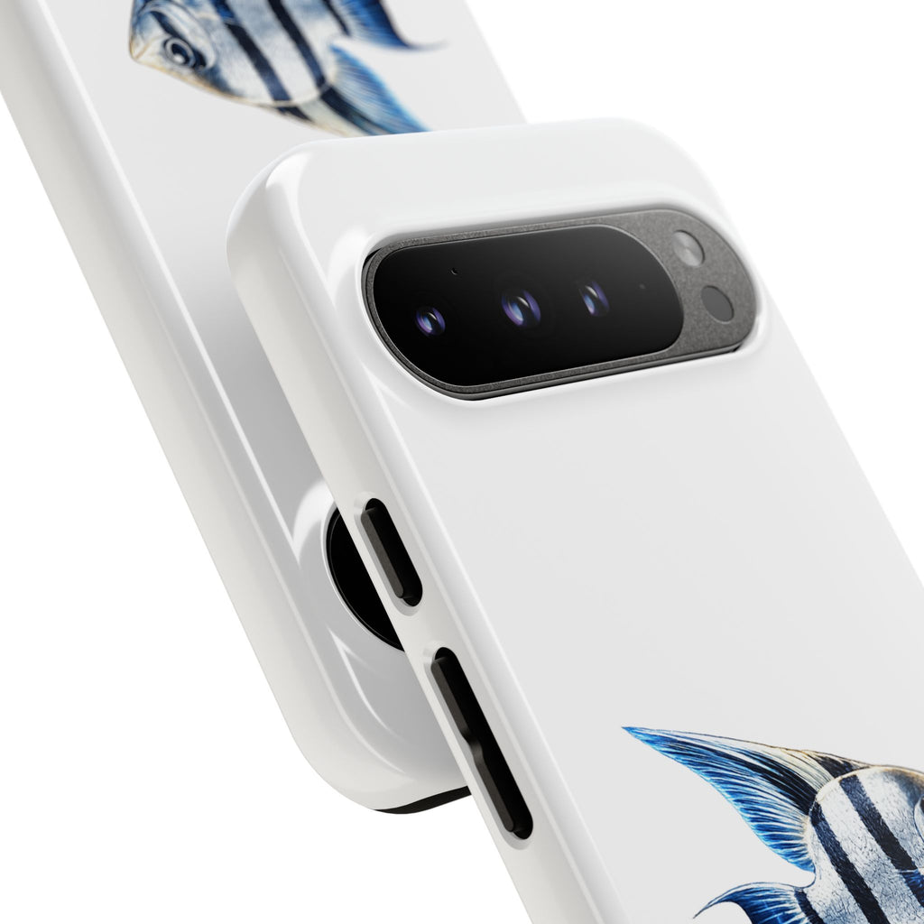 Angelfish Tough Phone Case – Durable Protective Case with Blue Tropical Fish Design