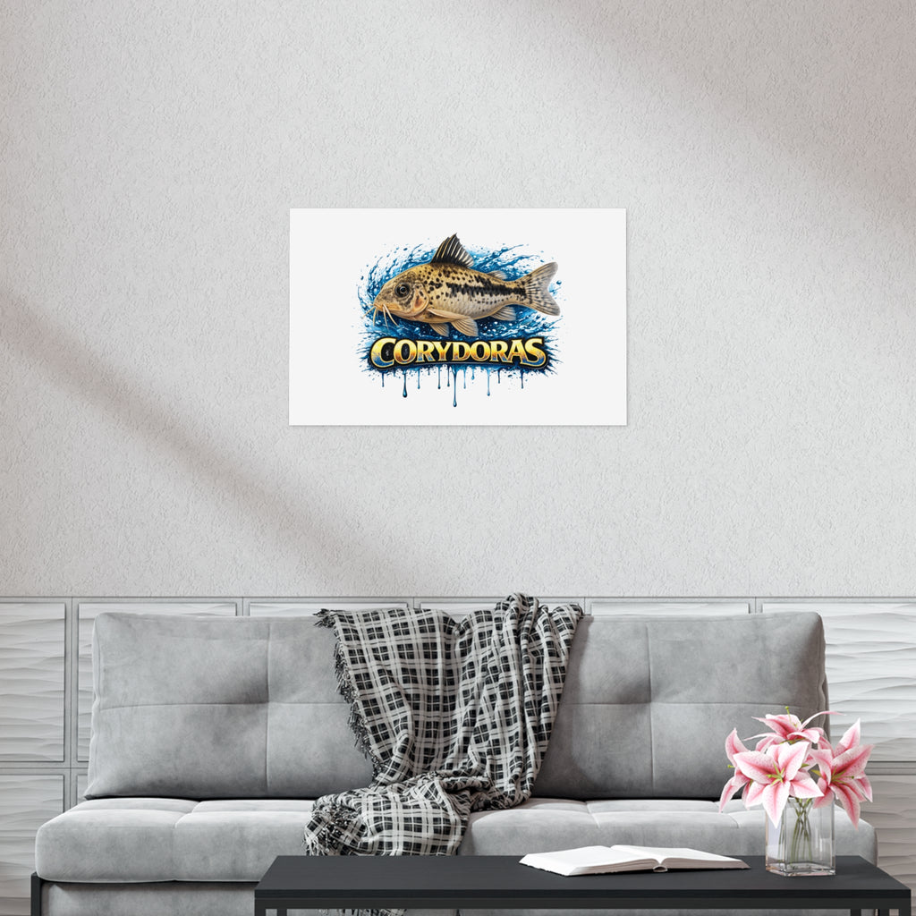 Corydoras Fish Poster — Freshwater Aquarium Art Print
