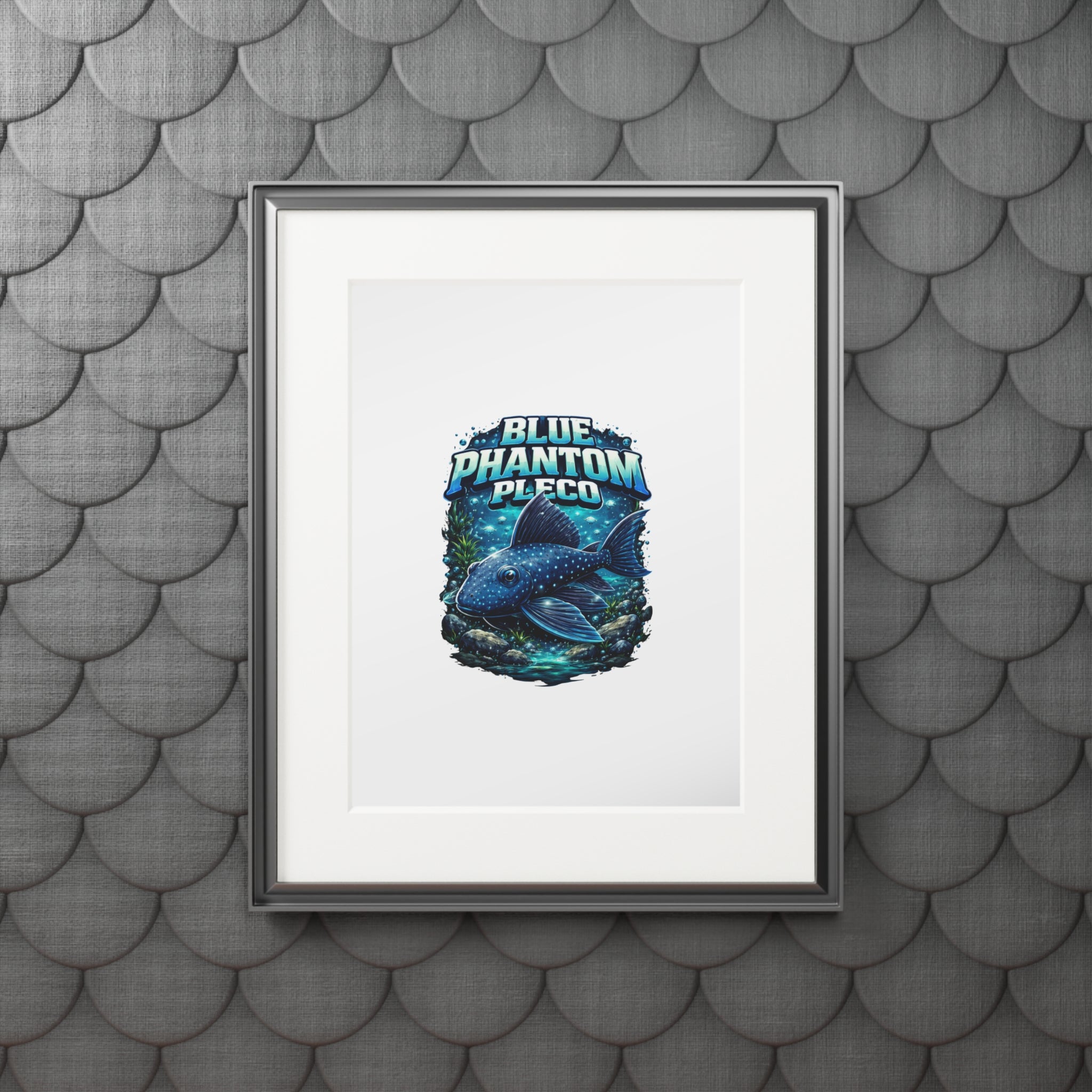 Blue Phantom Pleco Fine Art Print (Passepartout Frame)
