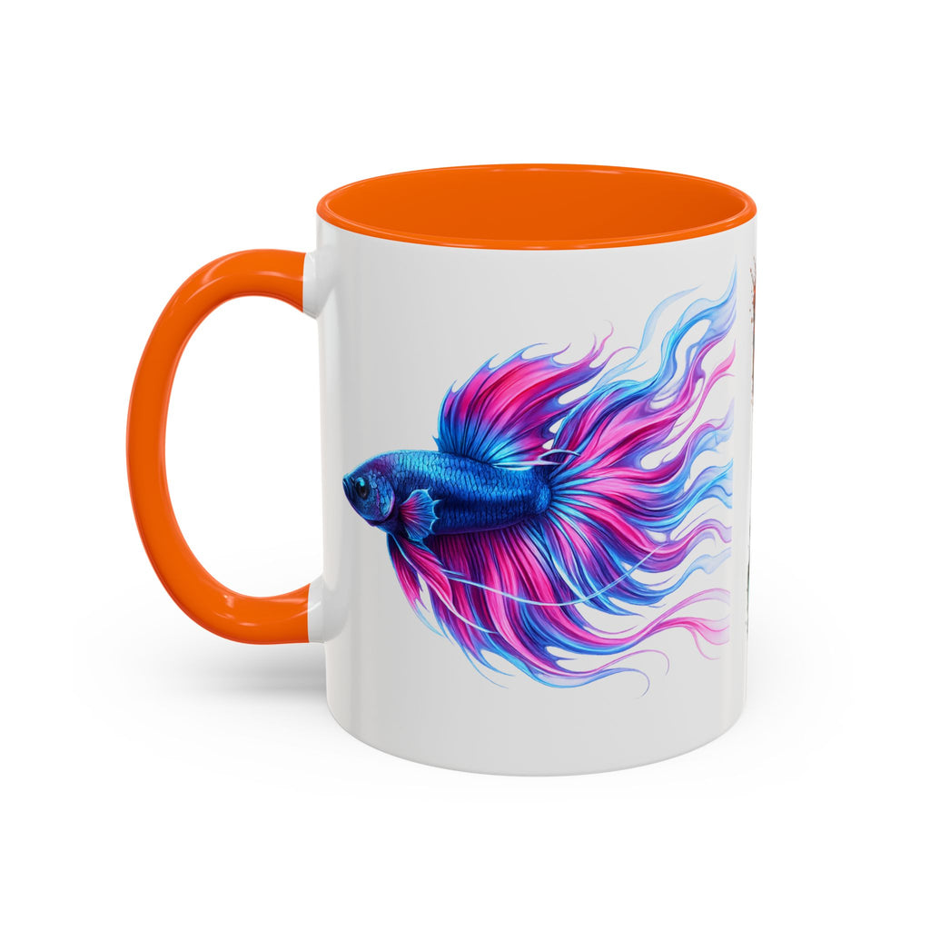 Betta Fish Accent Coffee Mug — Vibrant Neon Betta Design (11/15 oz)