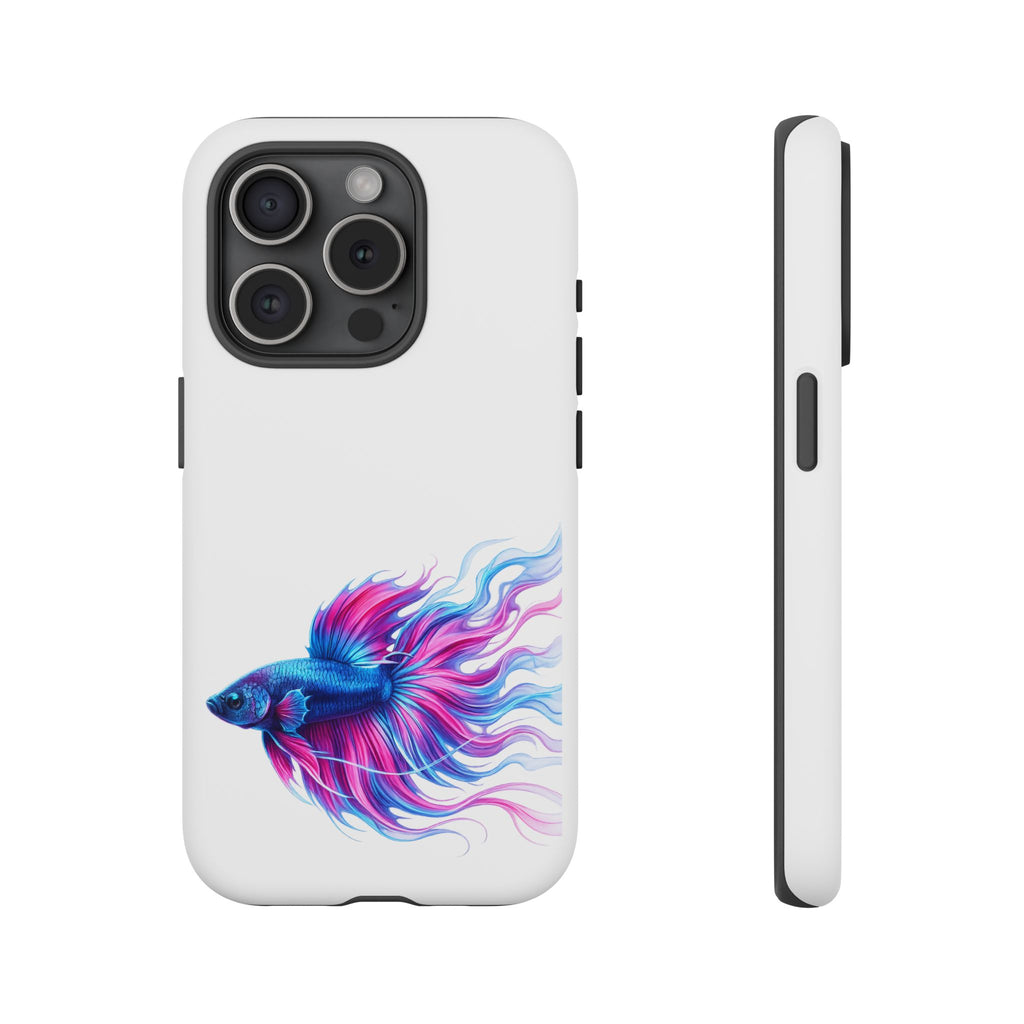 Betta Fish Tough Phone Case — Colorful Watercolor Fish Protective Cover