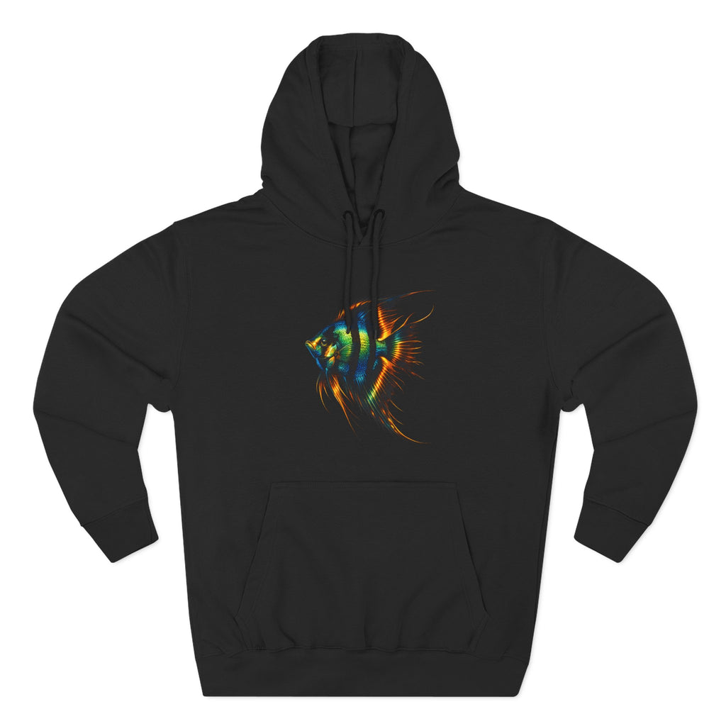 Angelfish Watercolor Hoodie – Colorful Aquarium Fish Graphic Fleece Pullover