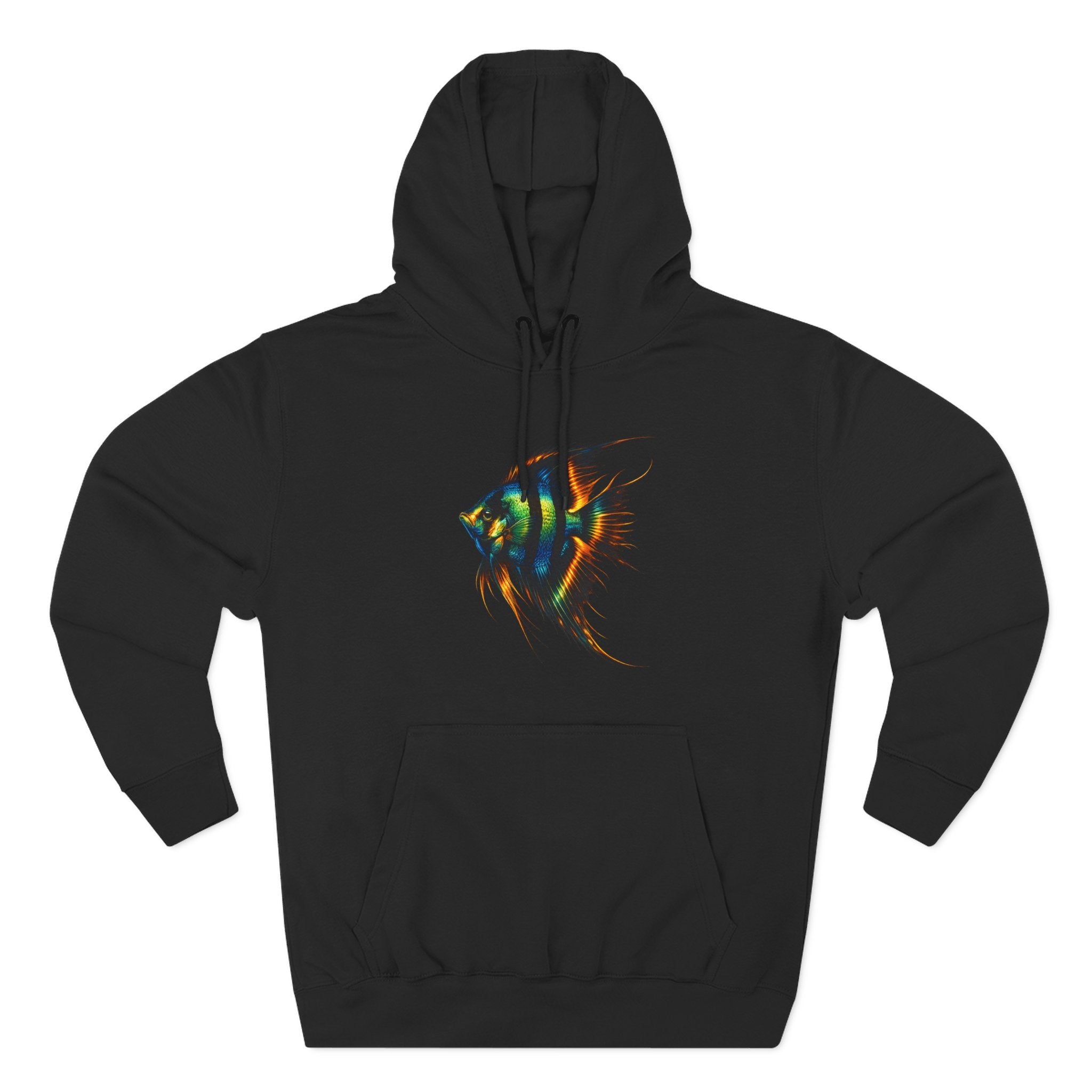 Angelfish Watercolor Hoodie – Colorful Aquarium Fish Graphic Fleece Pullover