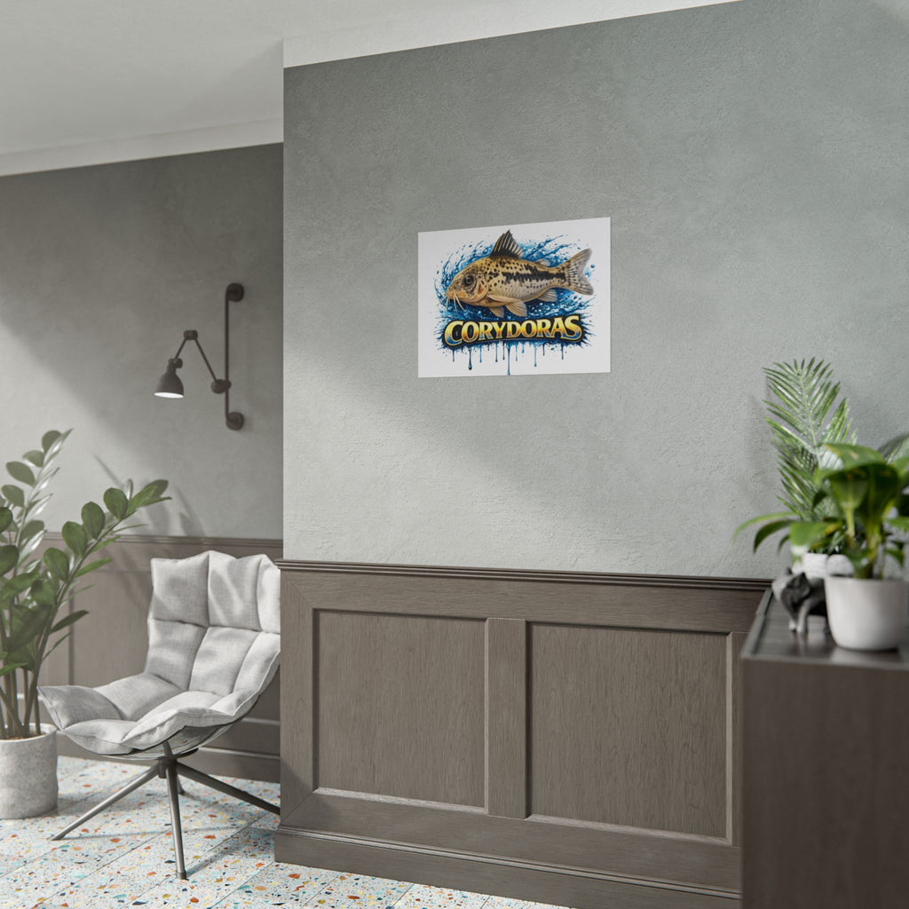 Corydoras Aquarium Fish Poster — Rolled Decorative Wall Art for Fishkeepers