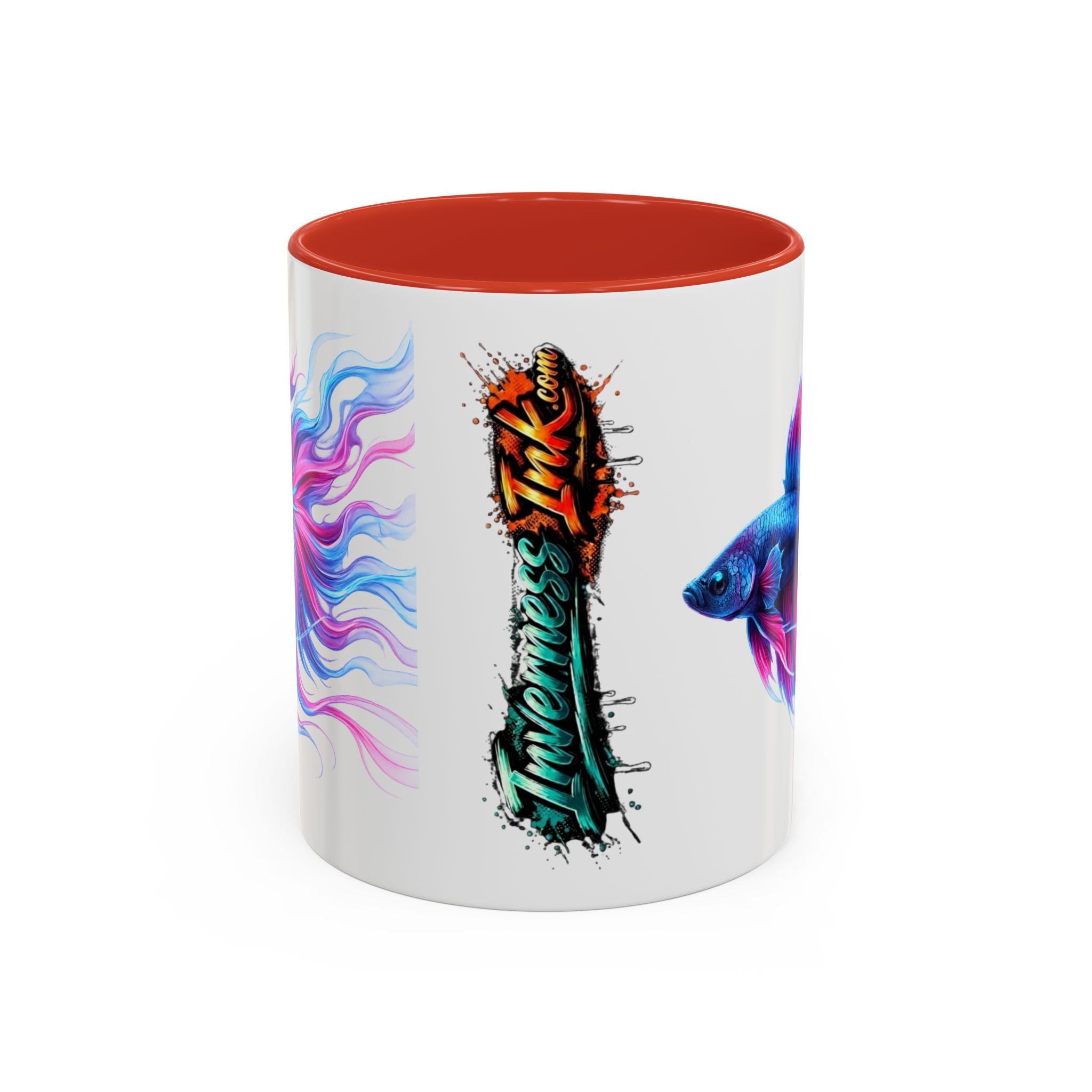 Betta Fish Accent Coffee Mug — Vibrant Neon Betta Design (11/15 oz)