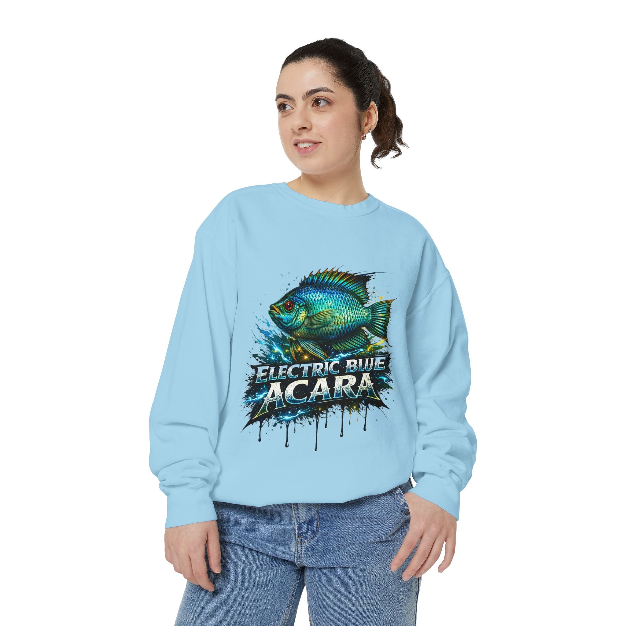 Electric Blue Acara – Garment-Dyed Premium Sweatshirt
